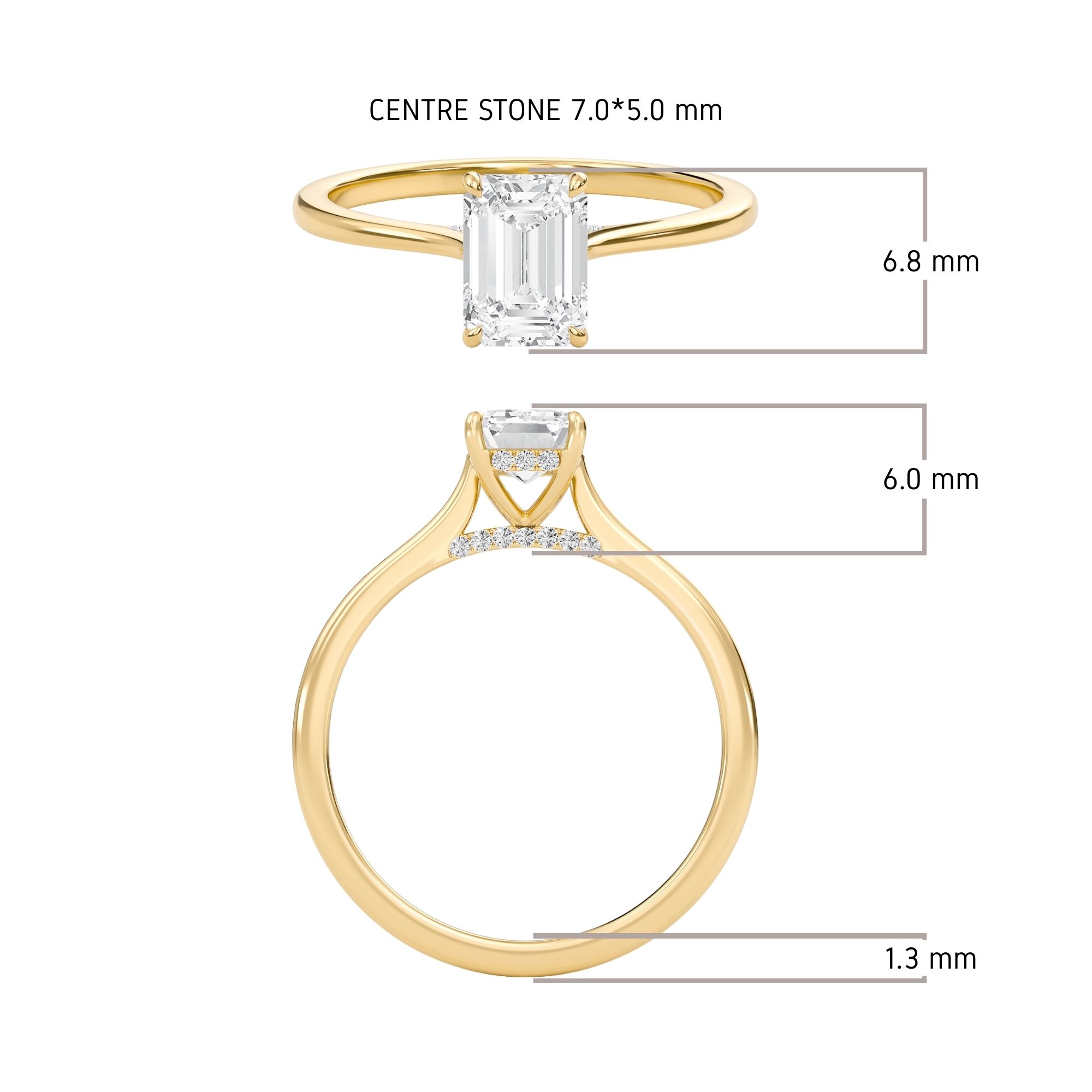 Emerald Cathedral Hidden Halo Engagement Ring