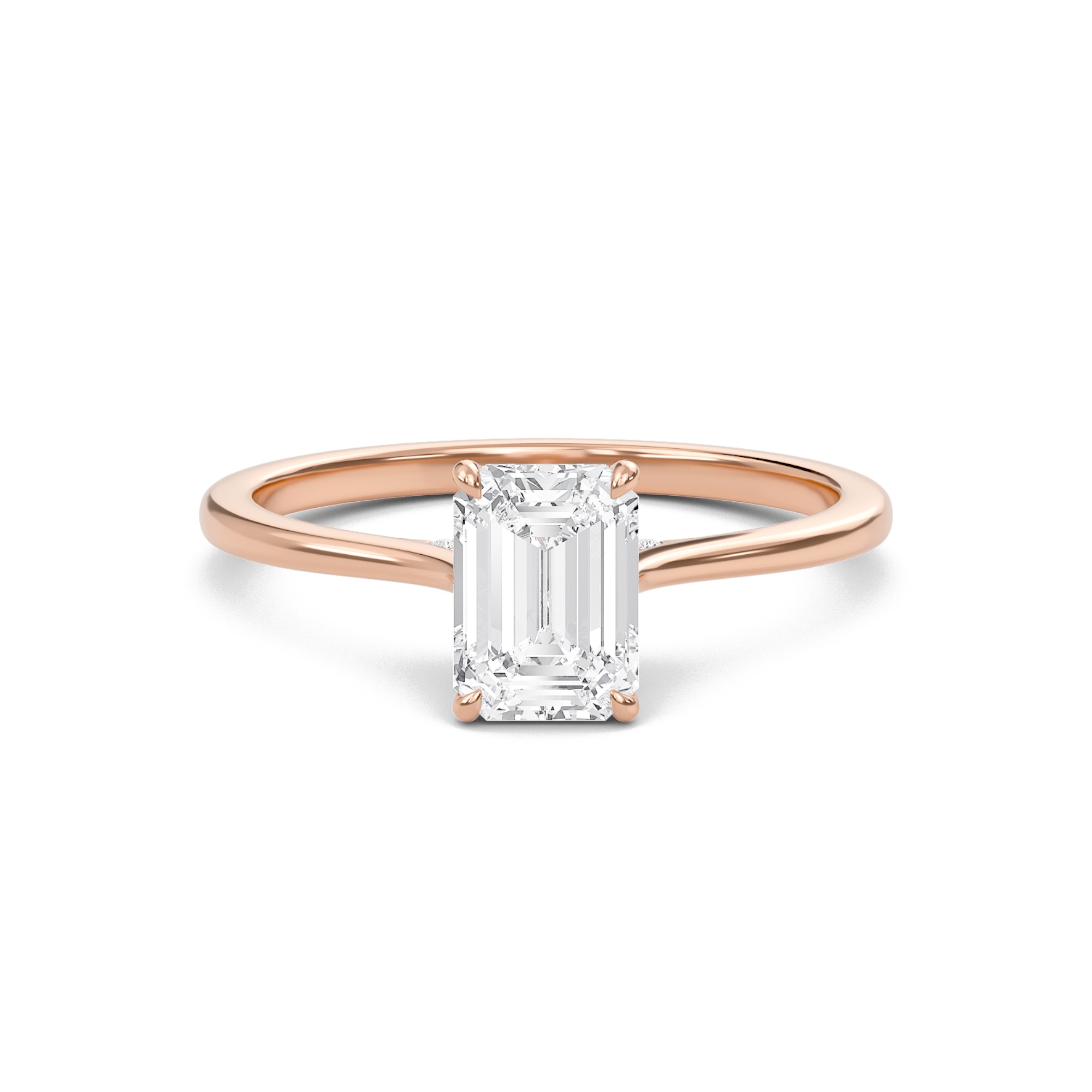 Emerald Cathedral Hidden Halo Engagement Ring