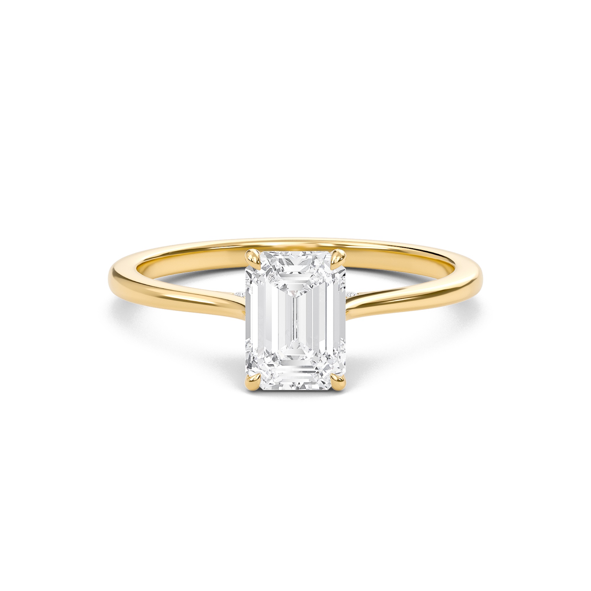 Emerald Cathedral Hidden Halo Engagement Ring