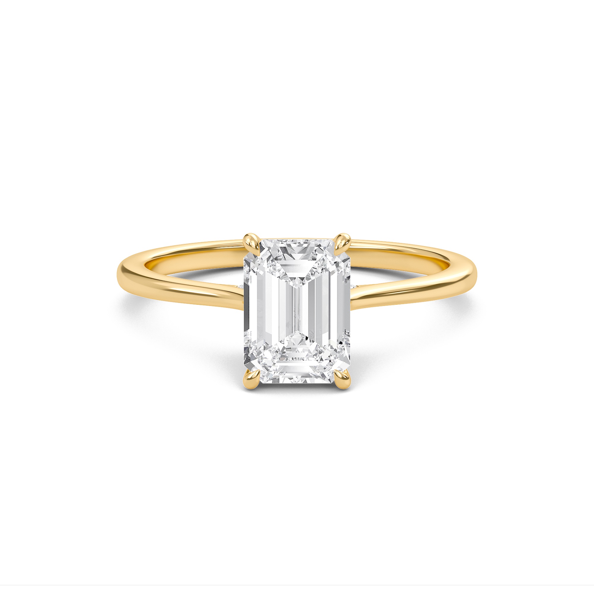 Emerald Cathedral Hidden Halo Engagement Ring