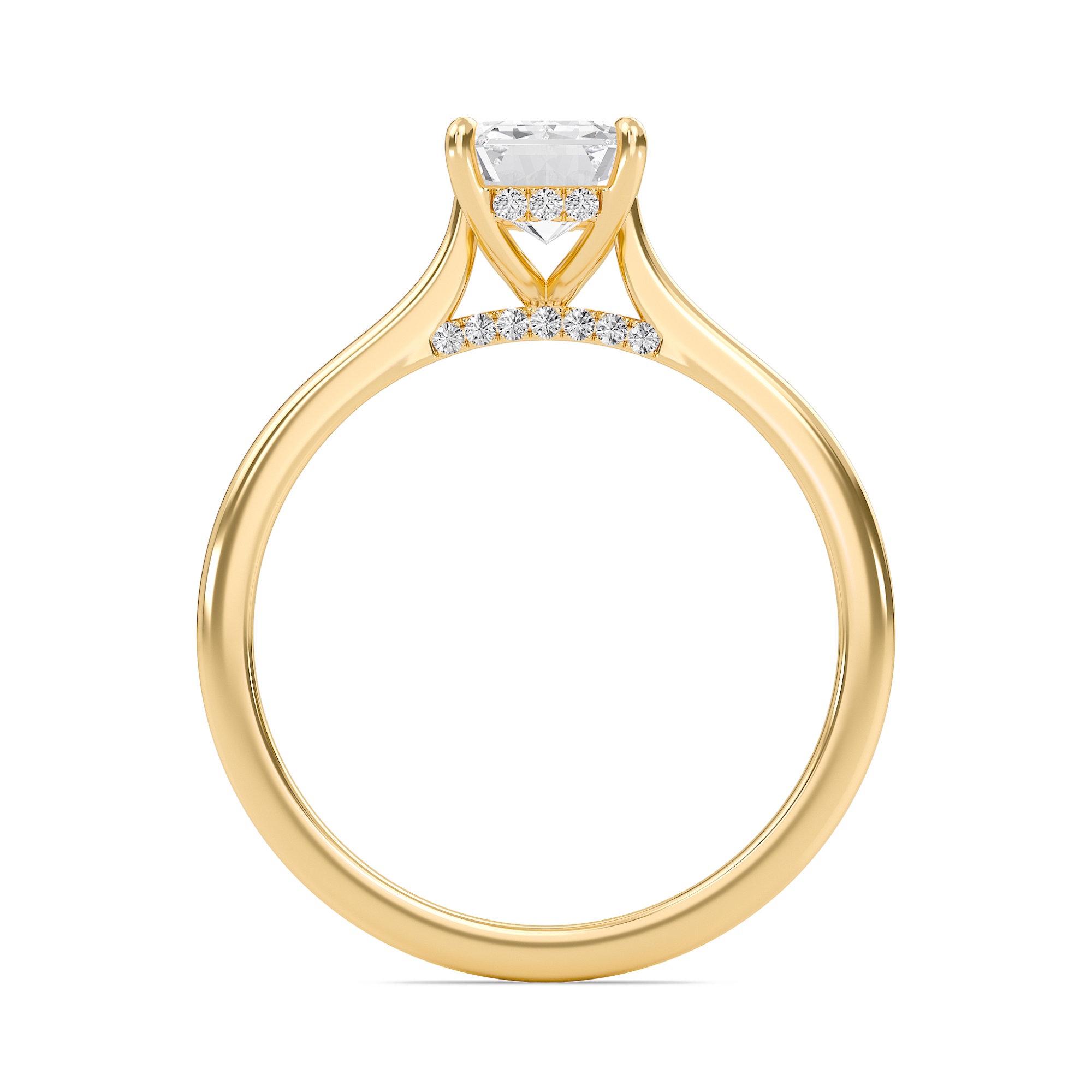 Emerald Cathedral Hidden Halo Engagement Ring