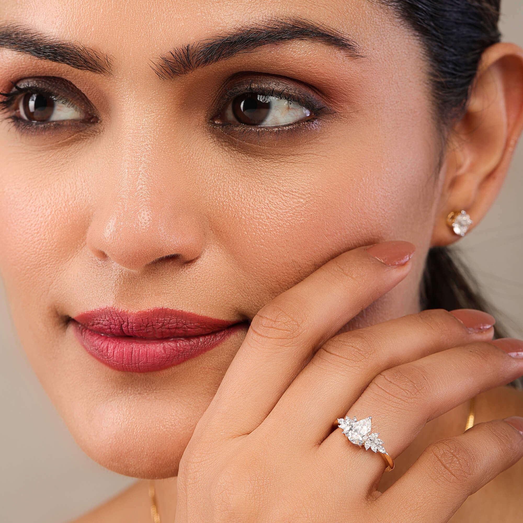 Luxe Marquese Side Stone Ring