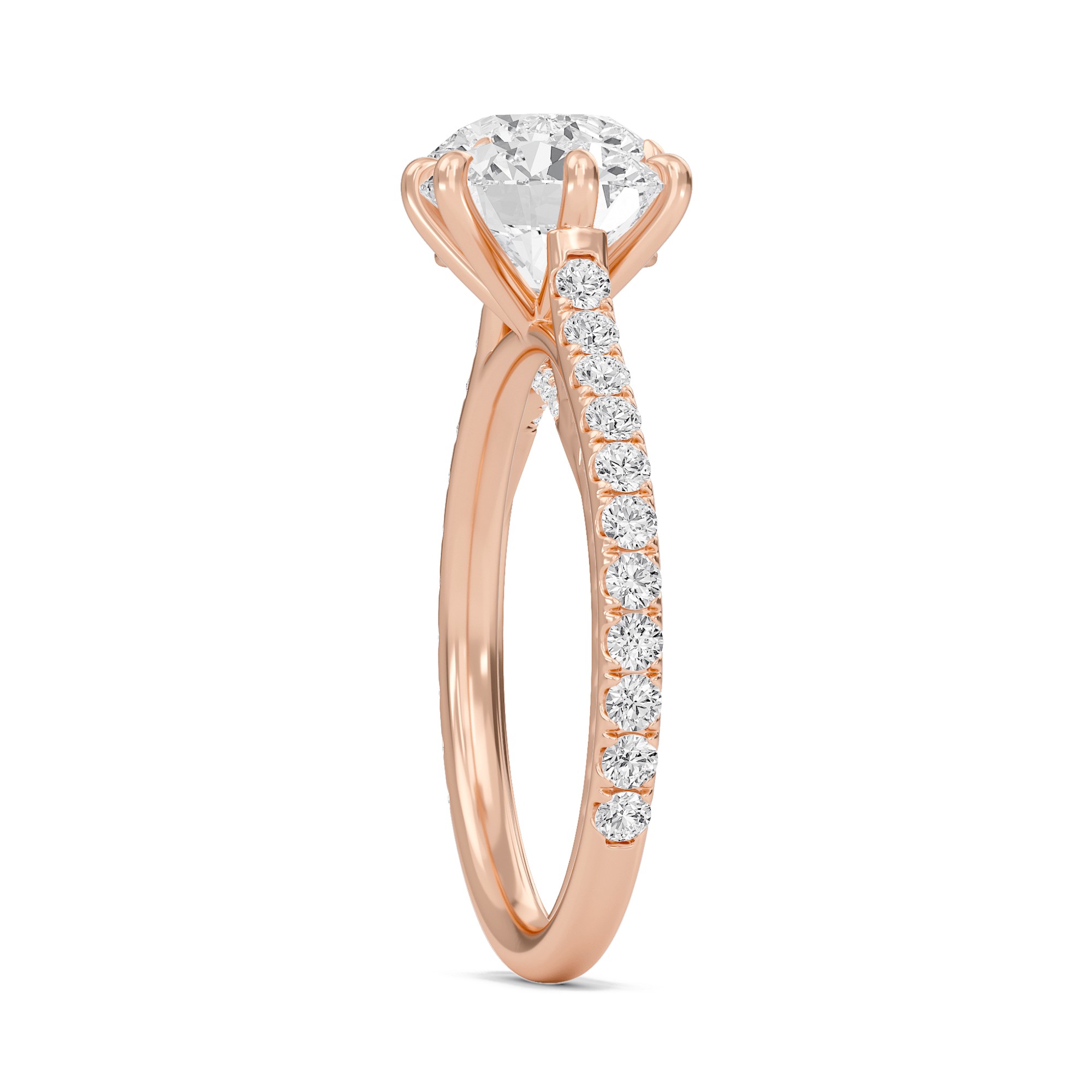 Cathedral Pave Adorned 6 Prong Ring