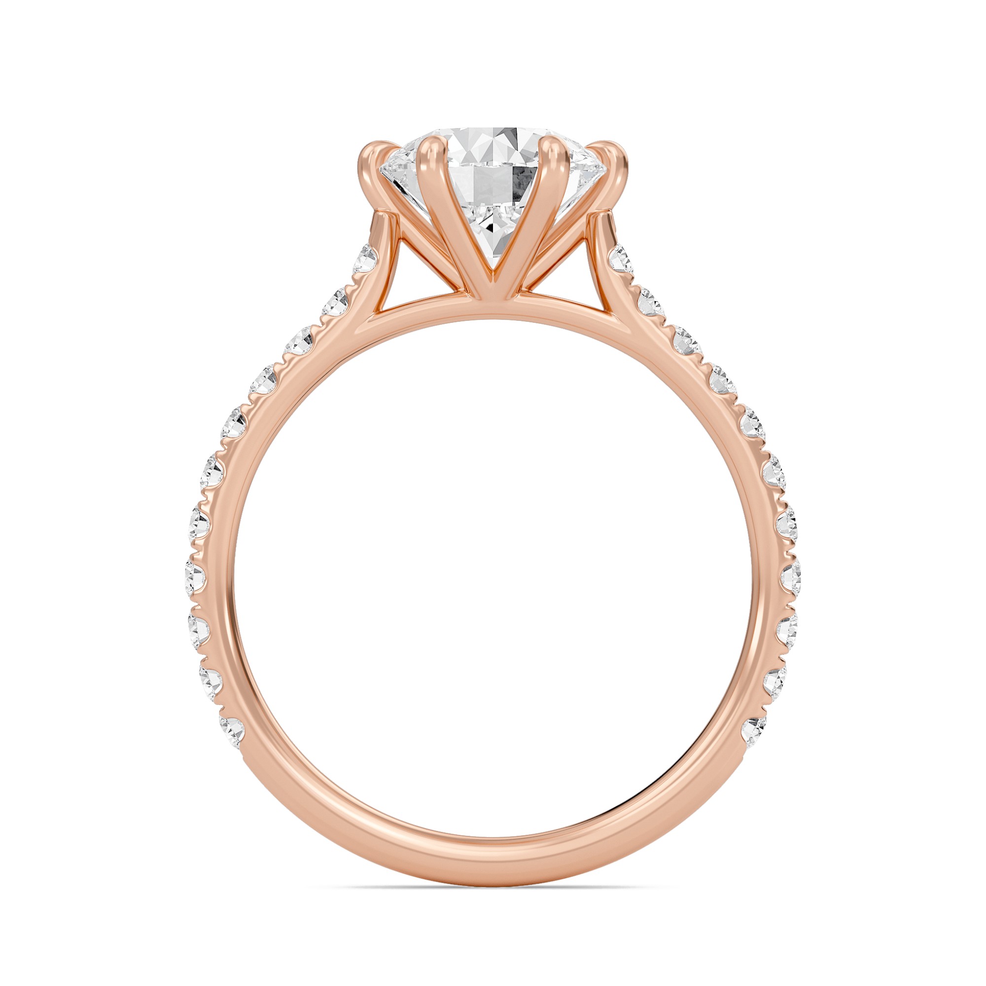 Cathedral Pave Adorned 6 Prong Ring