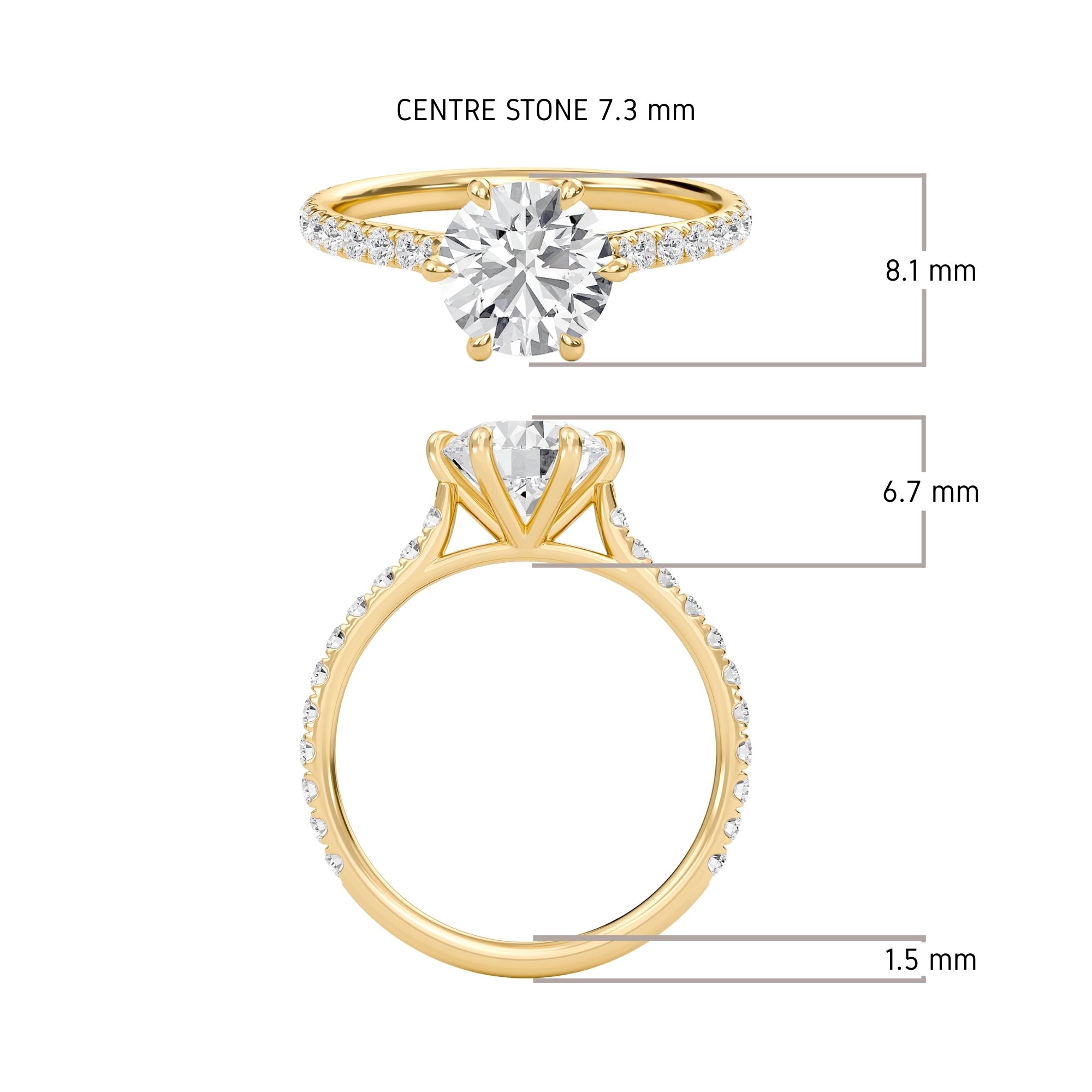 Cathedral Pave Adorned 6 Prong Ring