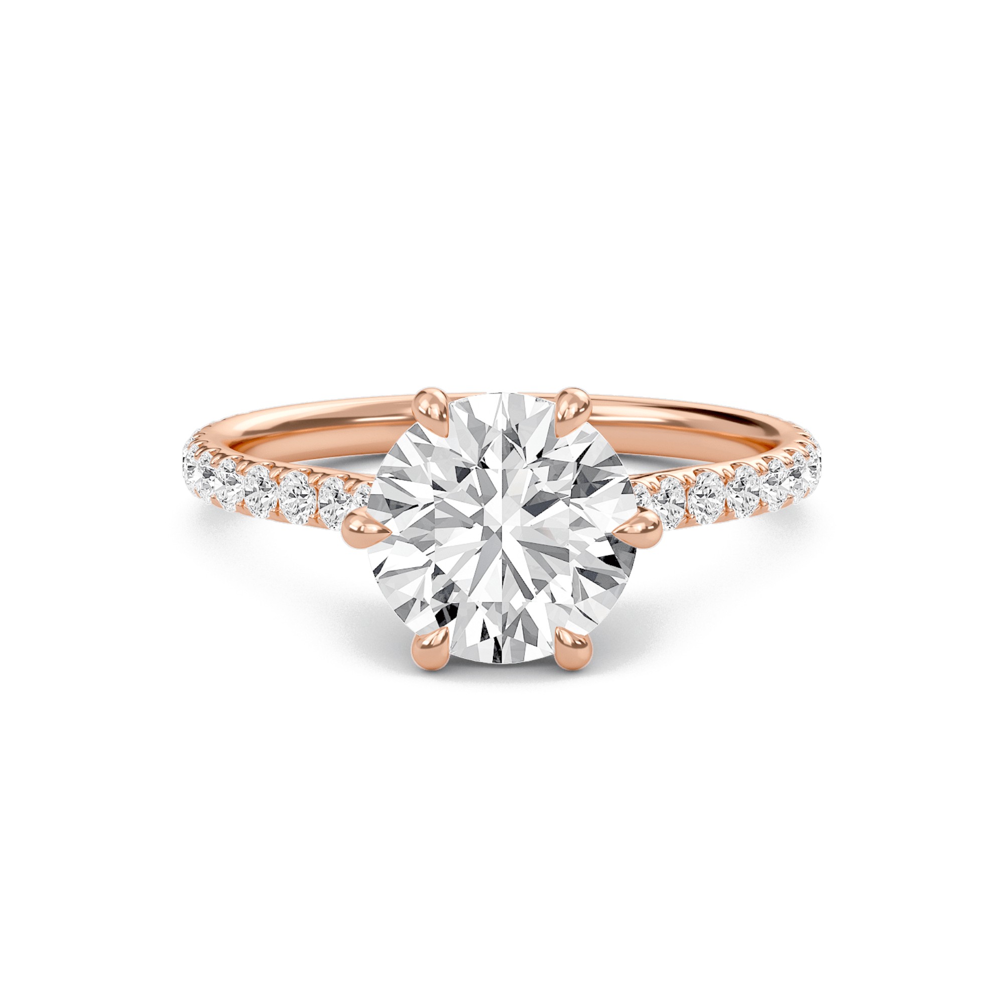 Cathedral Pave Adorned 6 Prong Ring