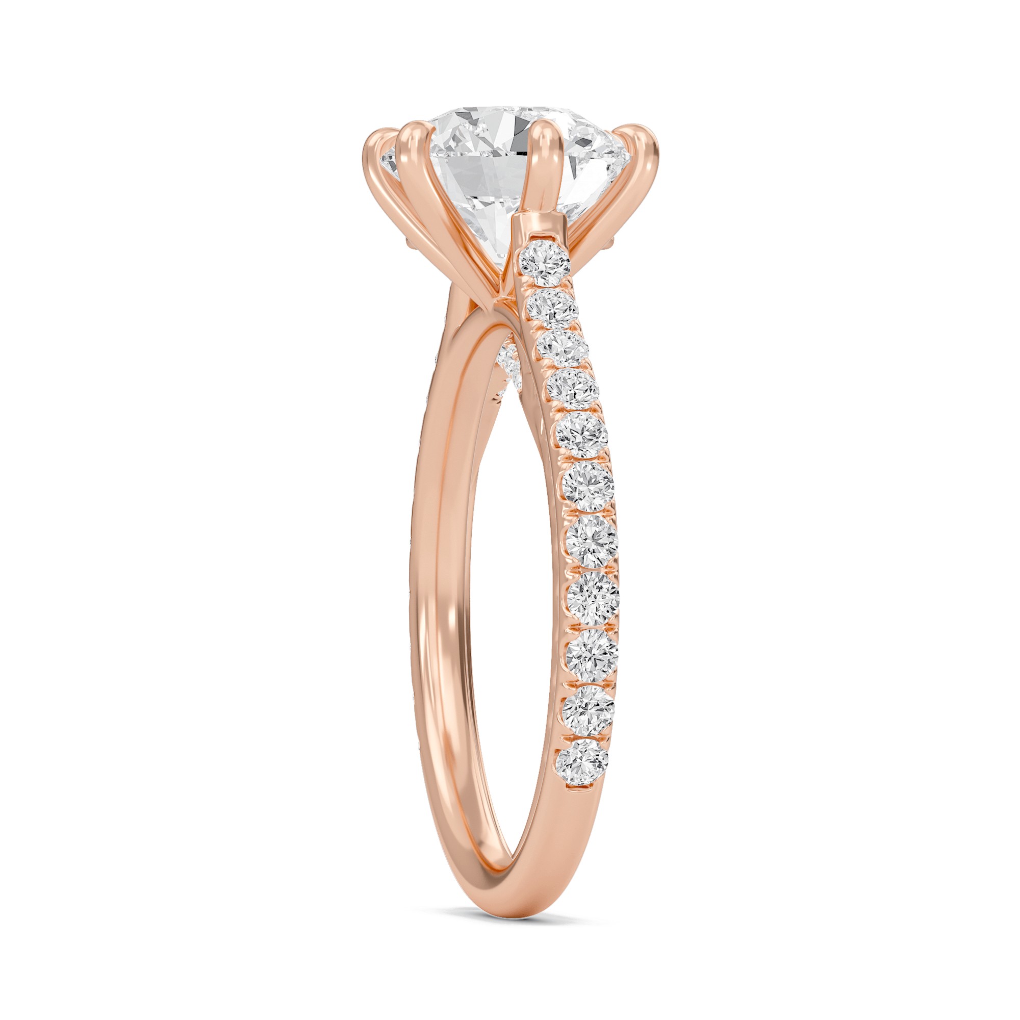 Cathedral Pave Adorned 6 Prong Ring