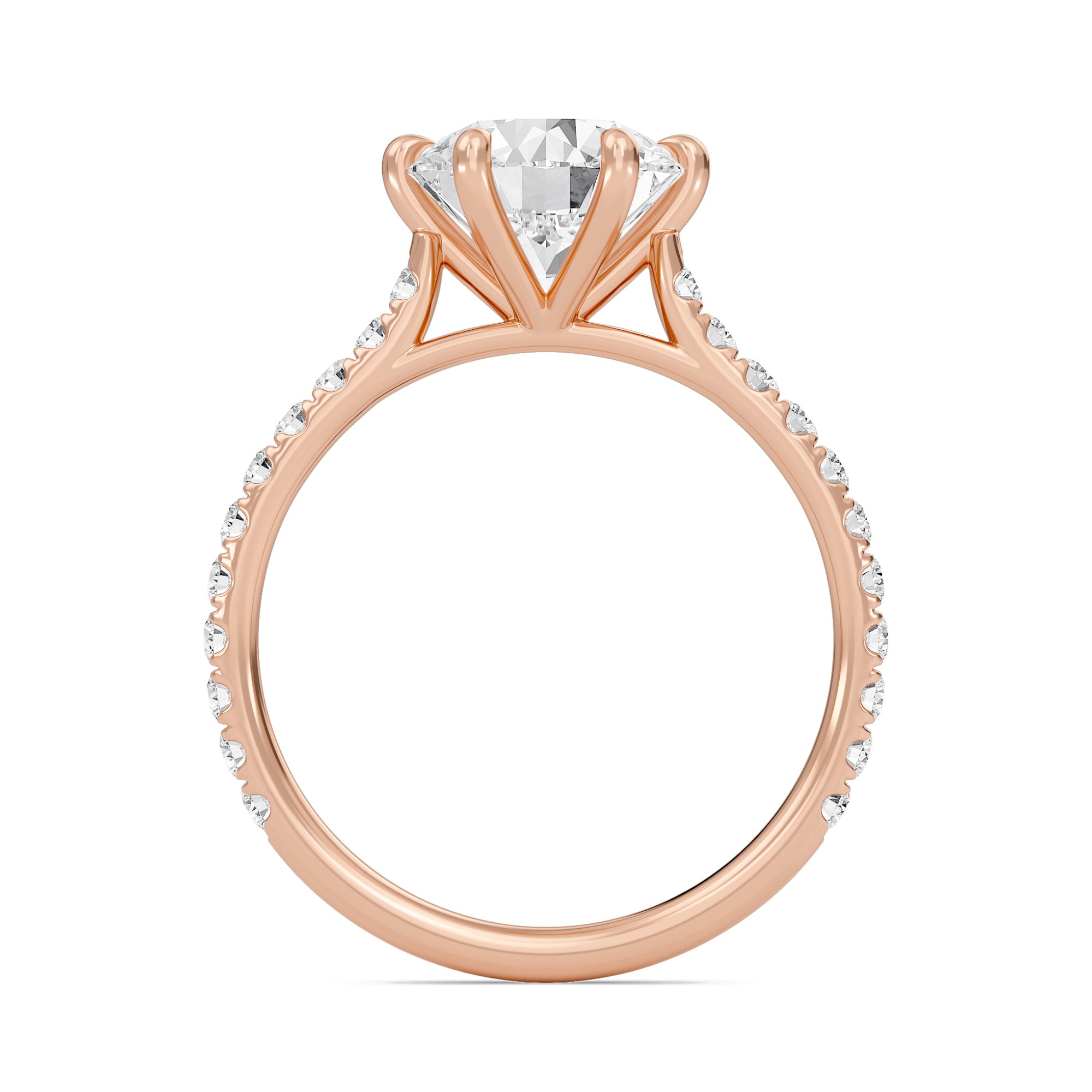 Cathedral Pave Adorned 6 Prong Ring