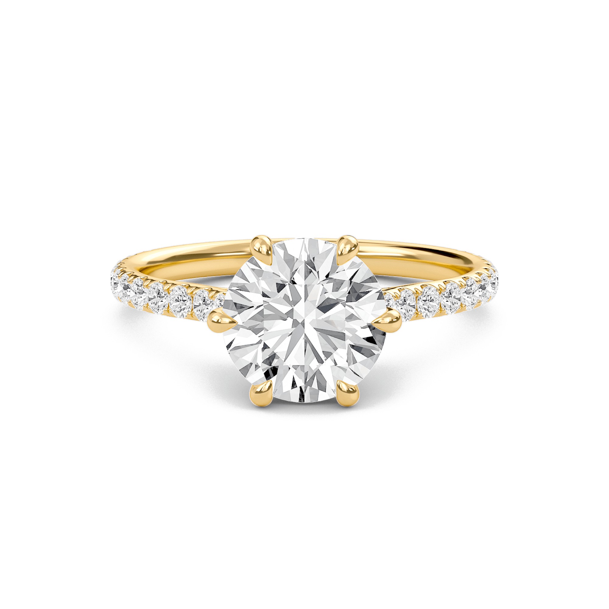 Cathedral Pave Adorned 6 Prong Ring