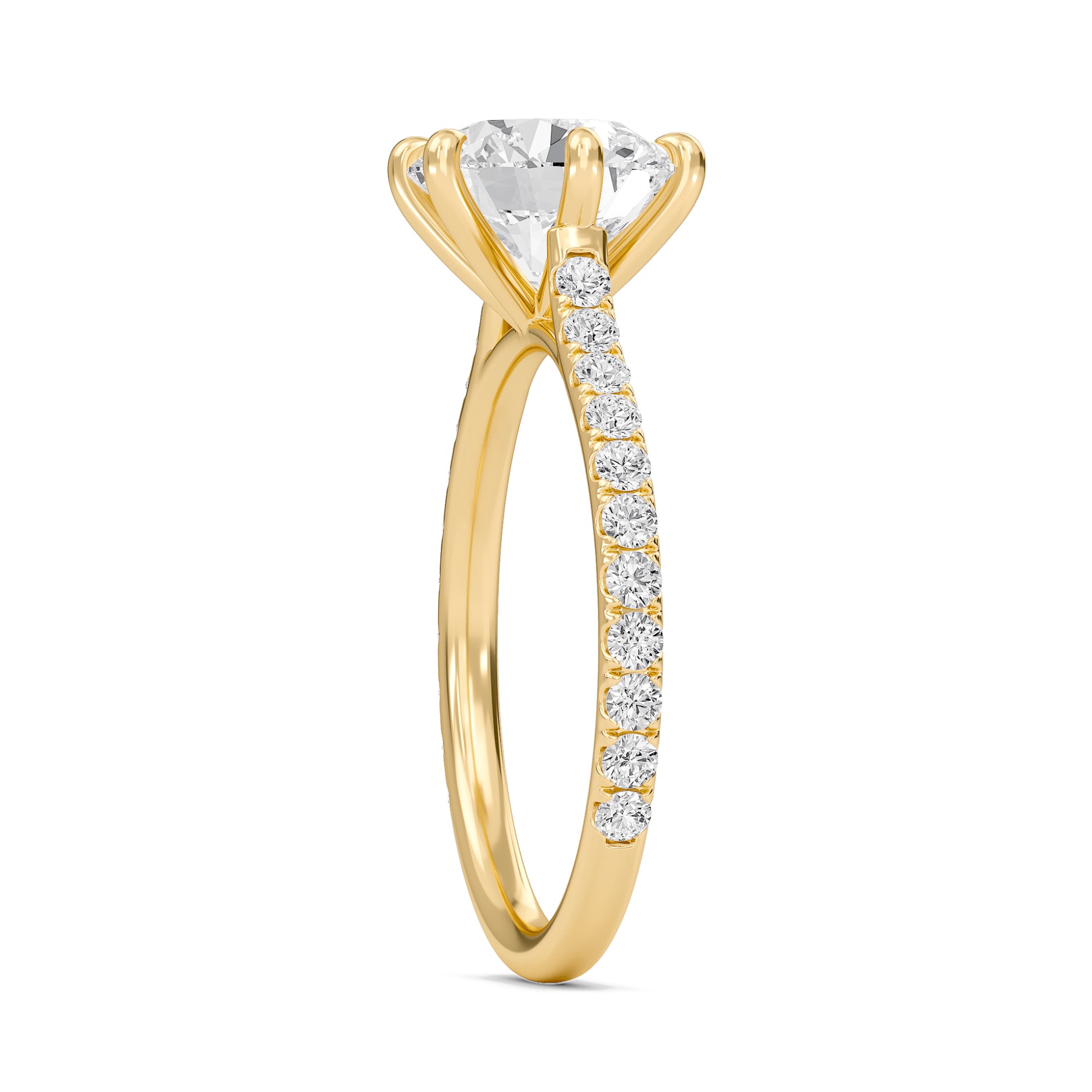 Cathedral Pave Adorned 6 Prong Ring