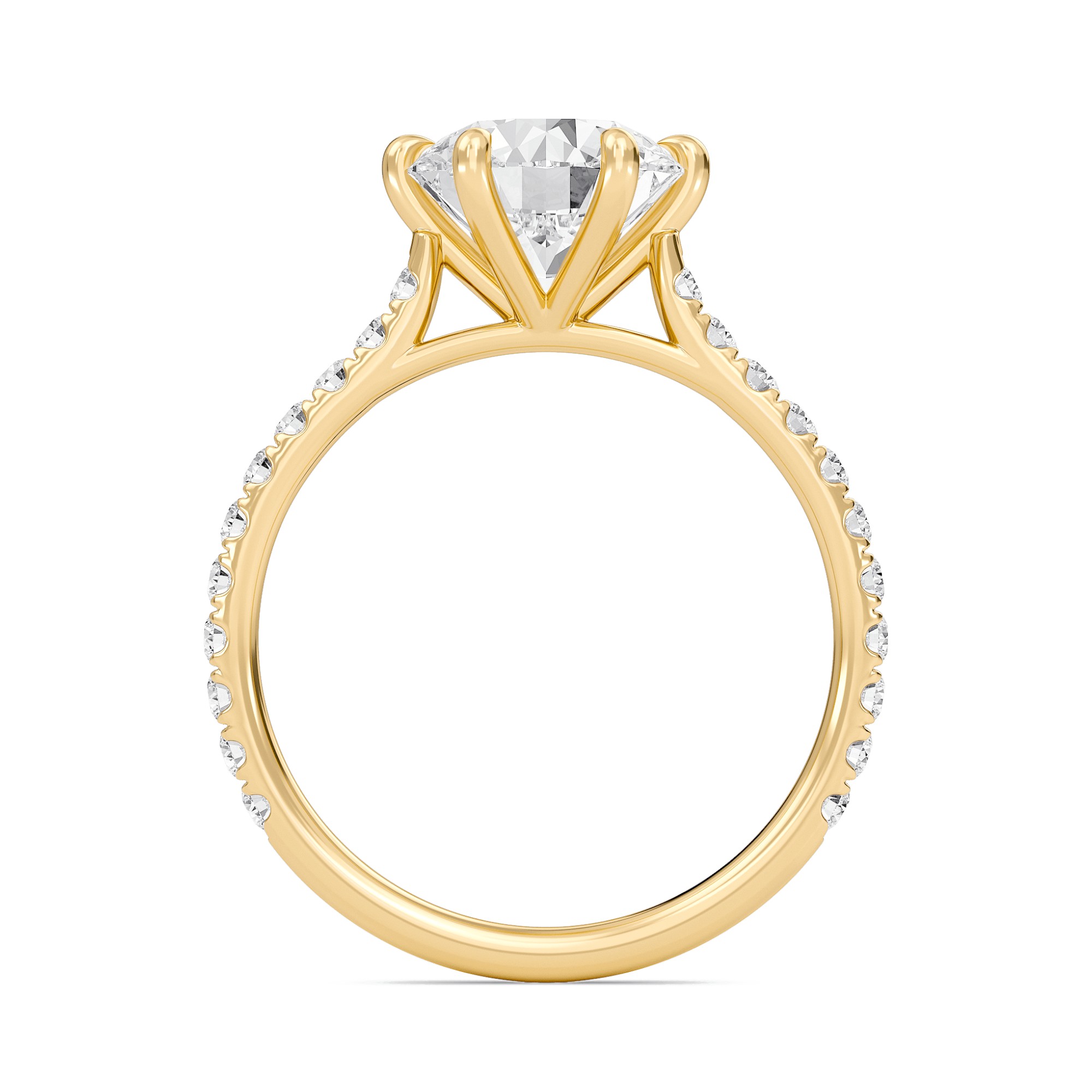 Cathedral Pave Adorned 6 Prong Ring
