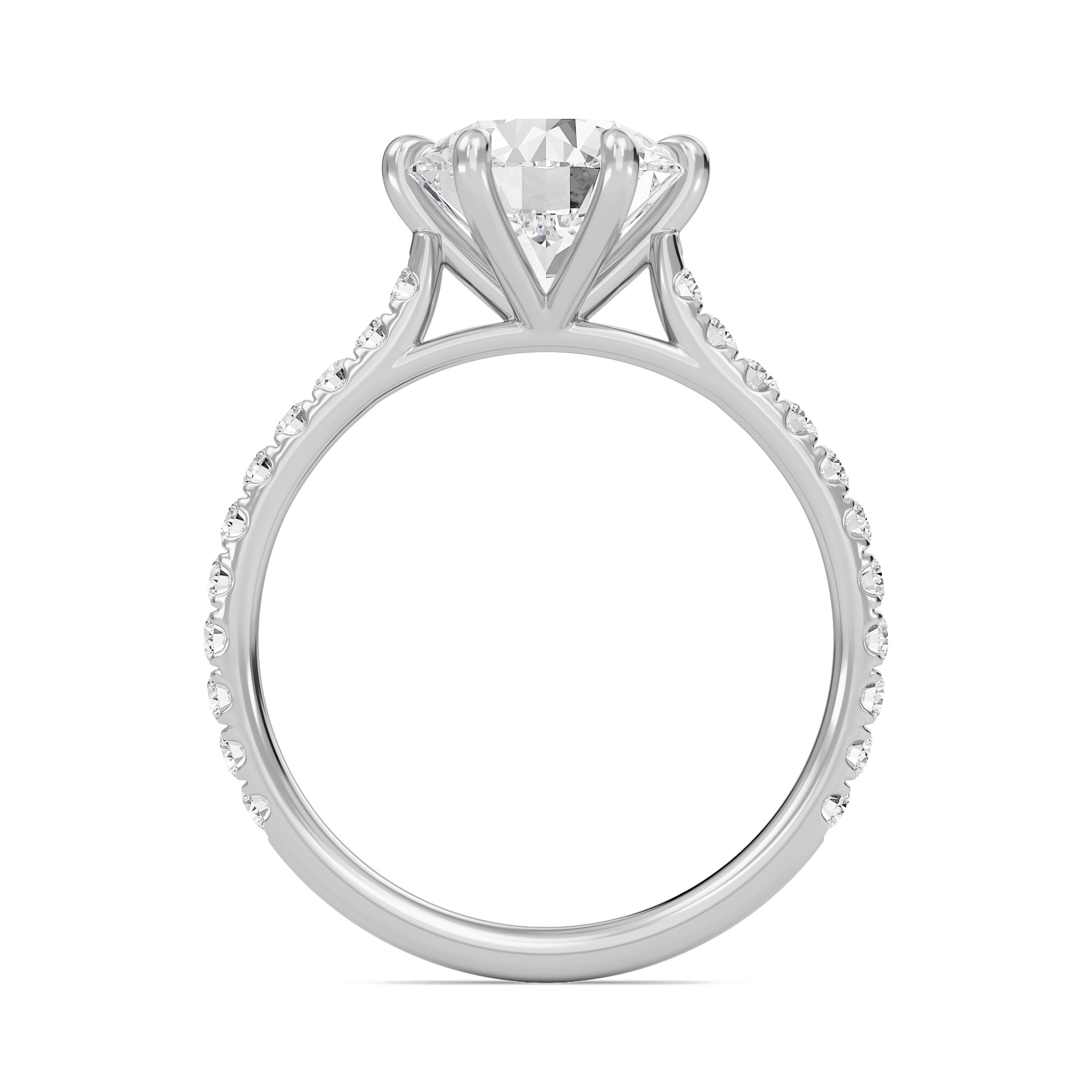 Cathedral Pave Adorned 6 Prong Ring