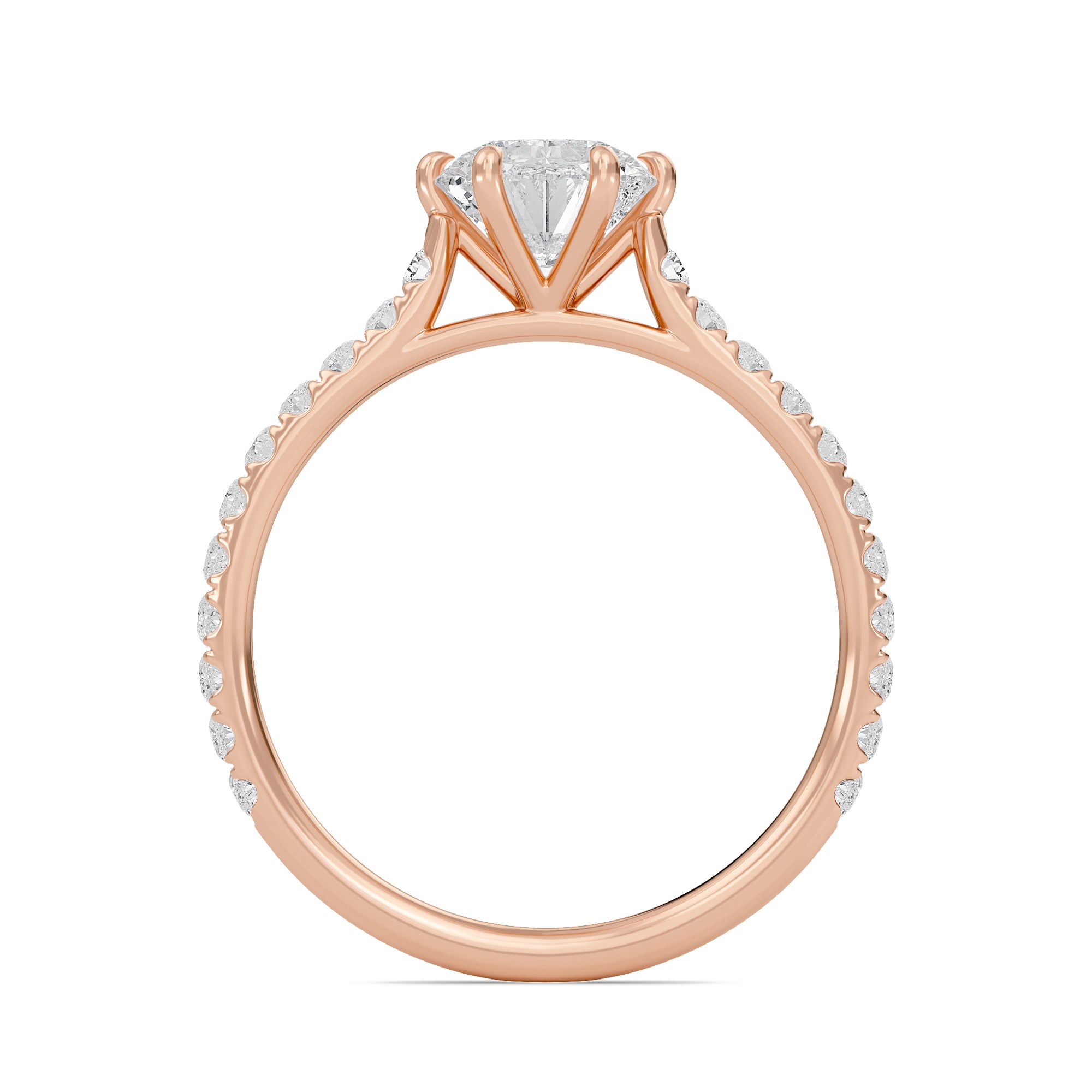 Cathedral Pave Adorned 6 Prong Ring