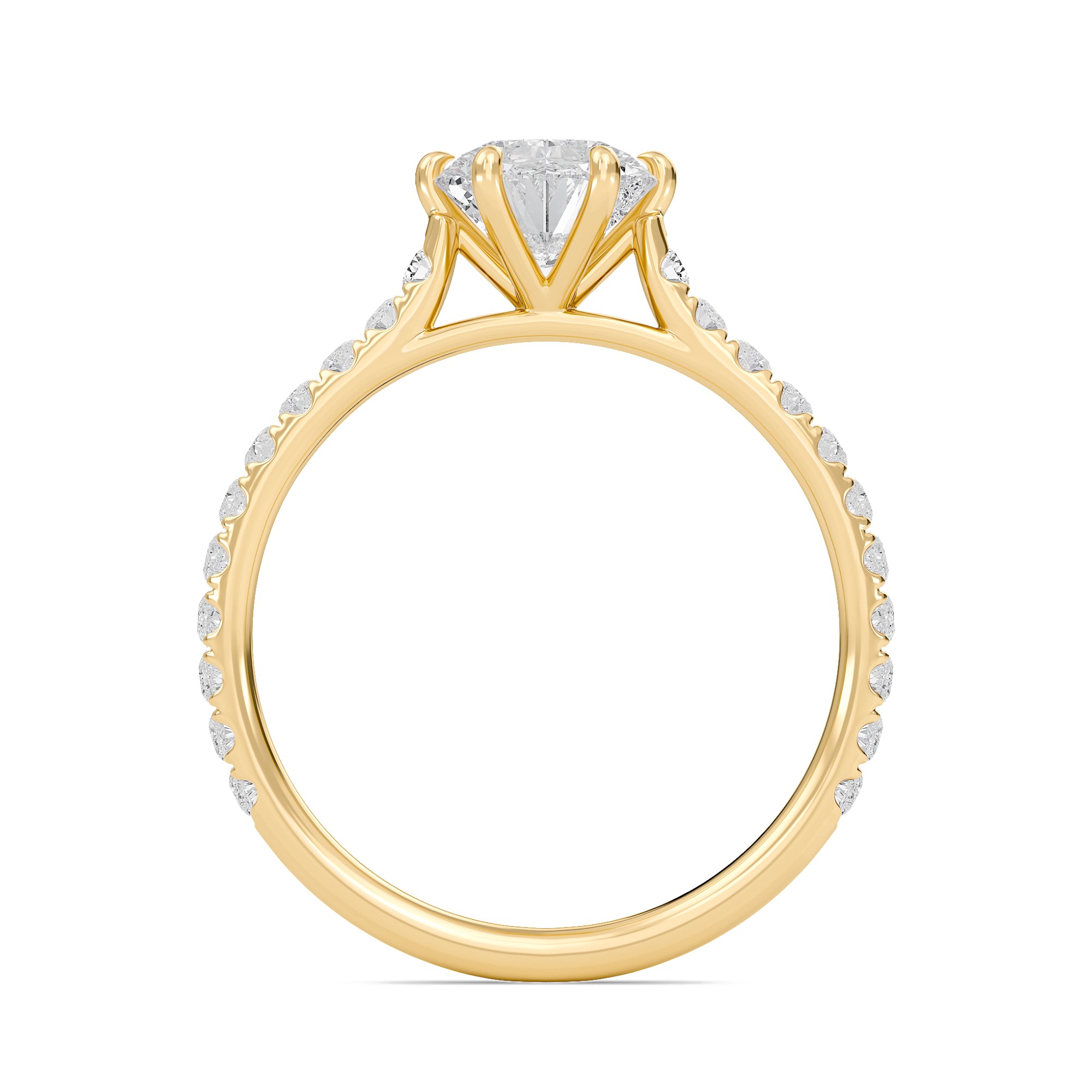 Cathedral Pave Adorned 6 Prong Ring