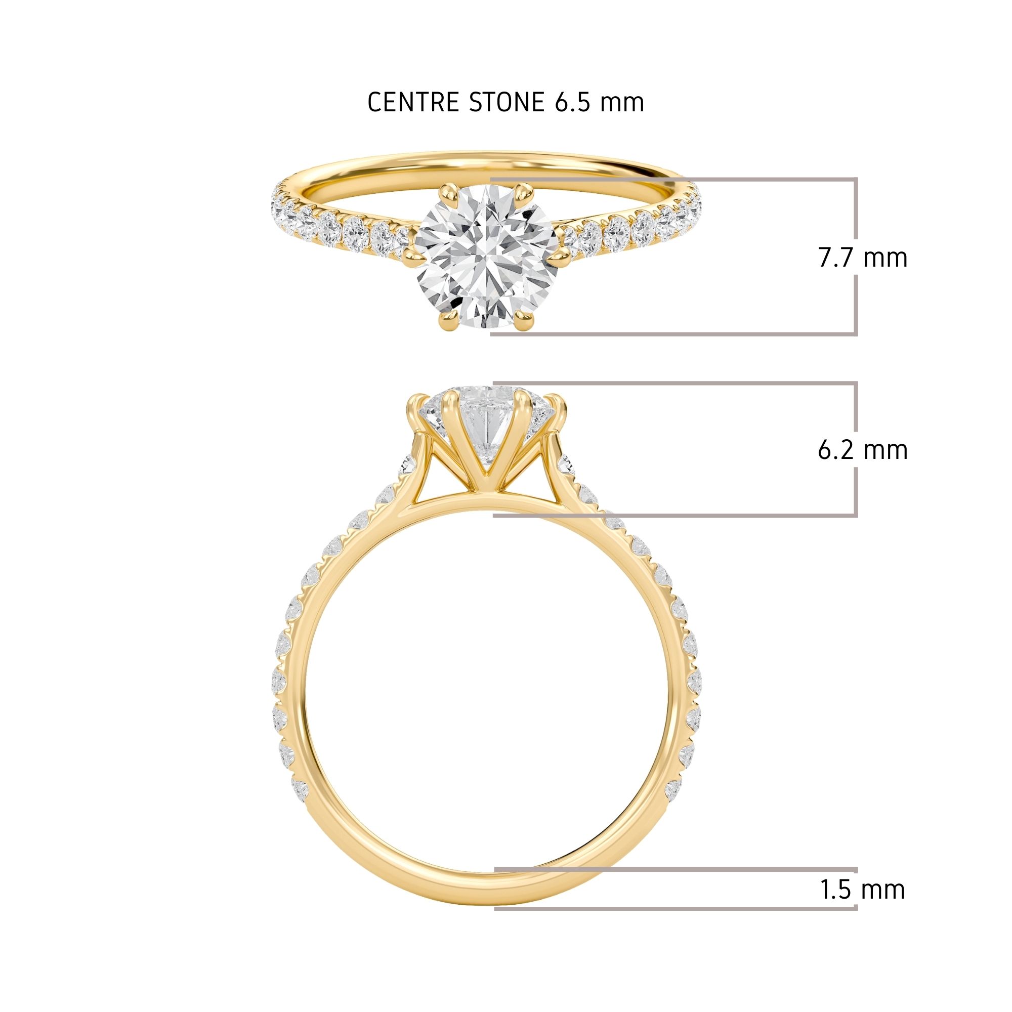 Cathedral Pave Adorned 6 Prong Ring