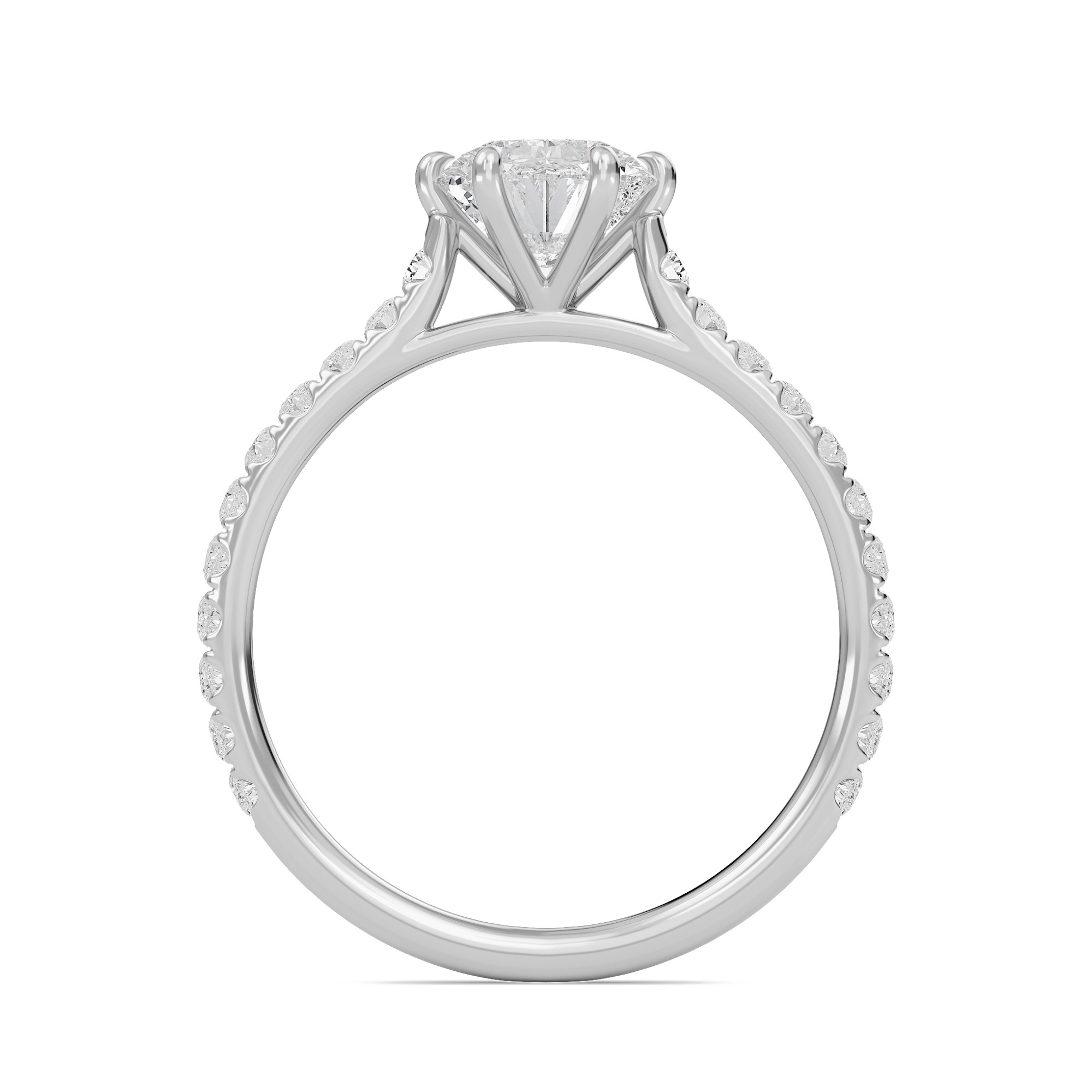 Cathedral Pave Adorned 6 Prong Ring