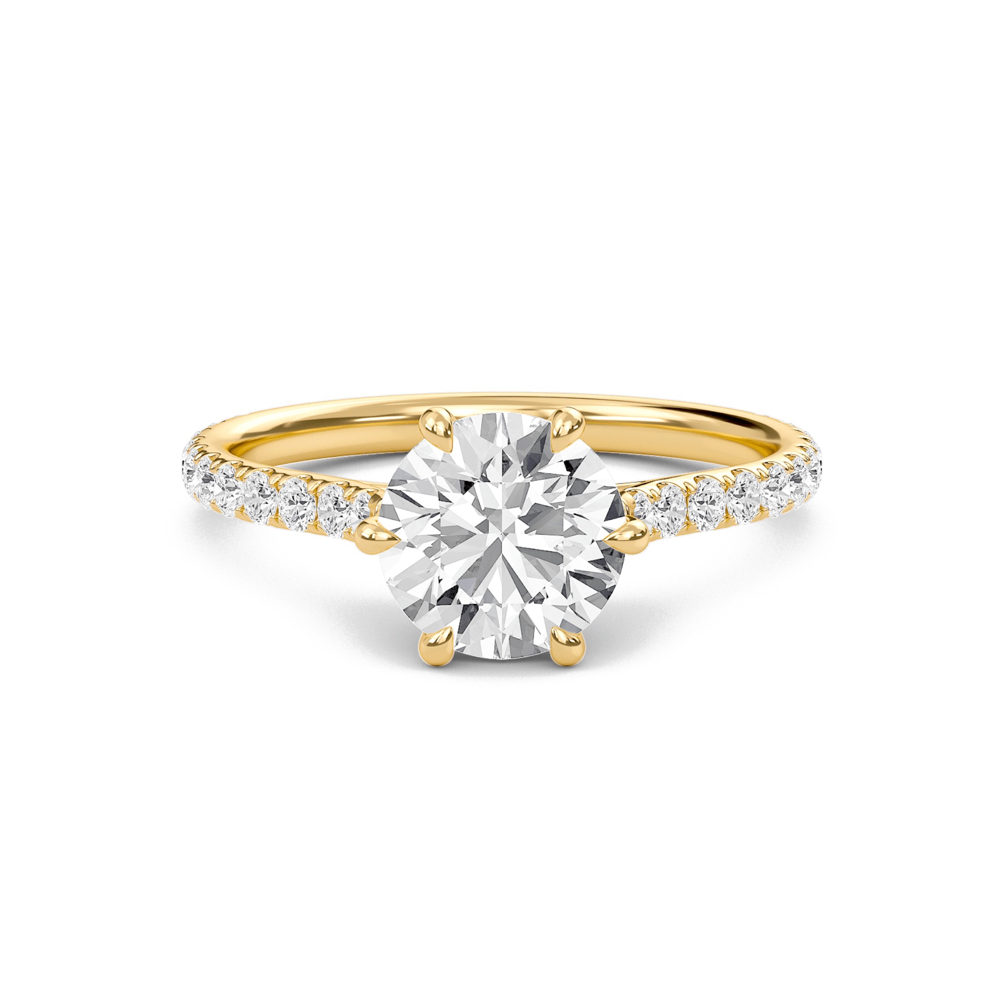 Cathedral Pave Adorned 6 Prong Ring