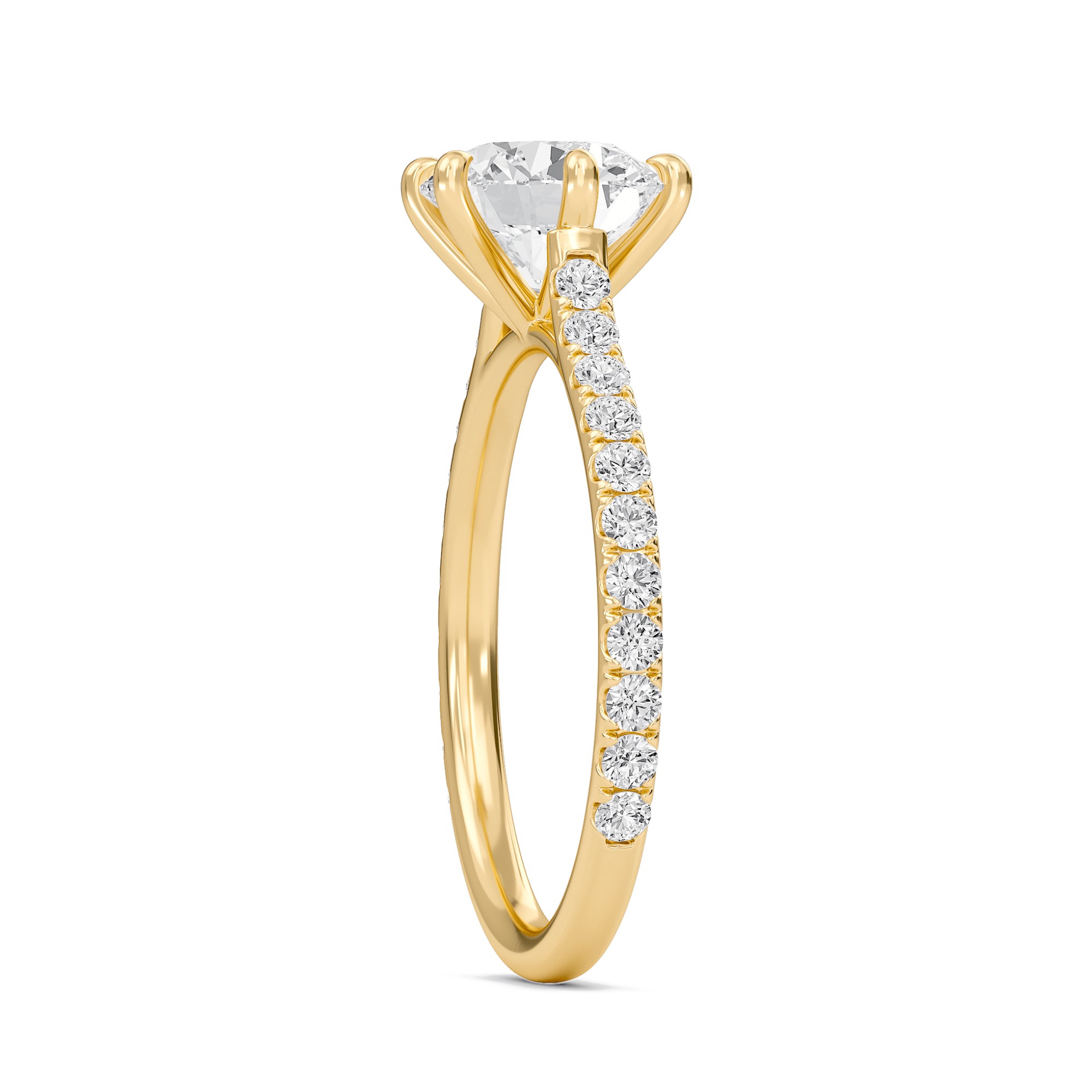 Cathedral Pave Adorned 6 Prong Ring