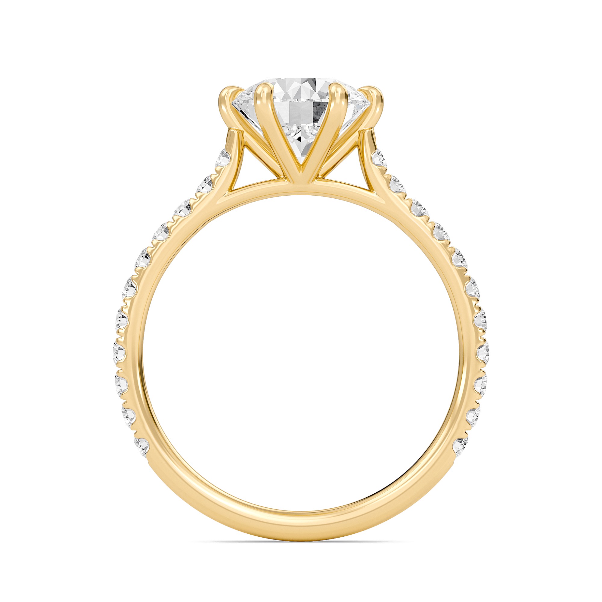 Cathedral Pave Adorned 6 Prong Ring