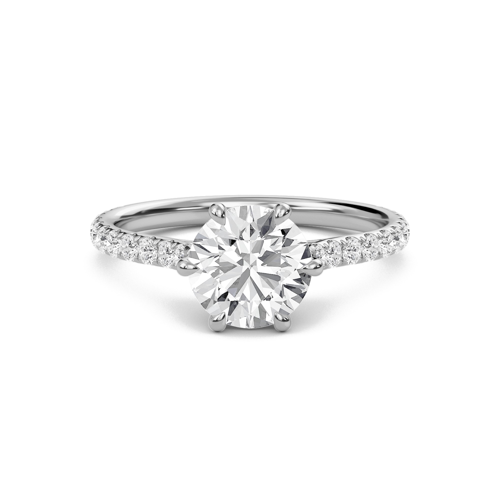 Cathedral Pave Adorned 6 Prong Ring