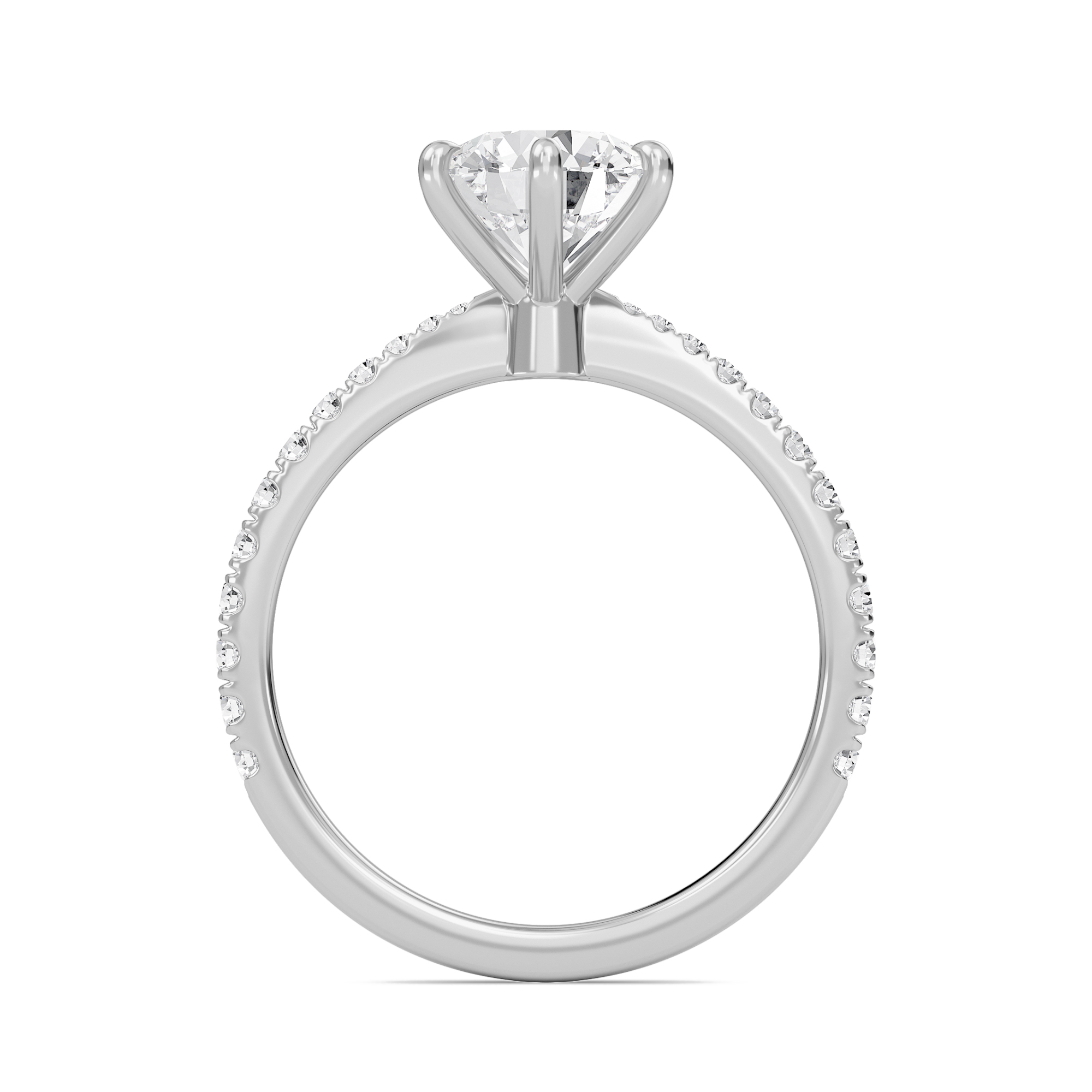 Classic Pave Six Prong Engagement Ring