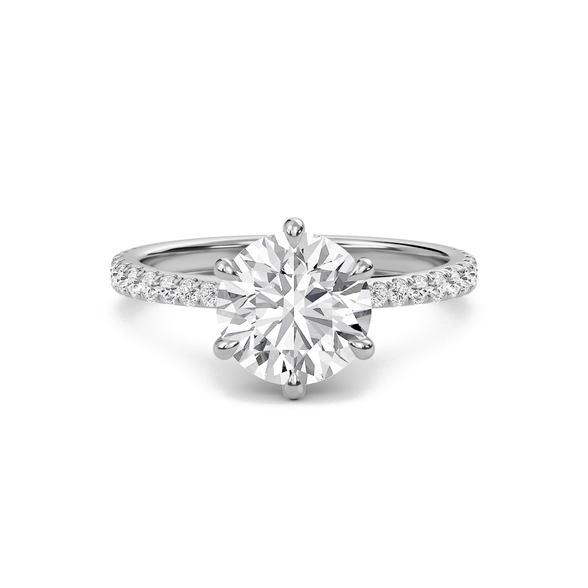 Classic Pave Six Prong Engagement Ring