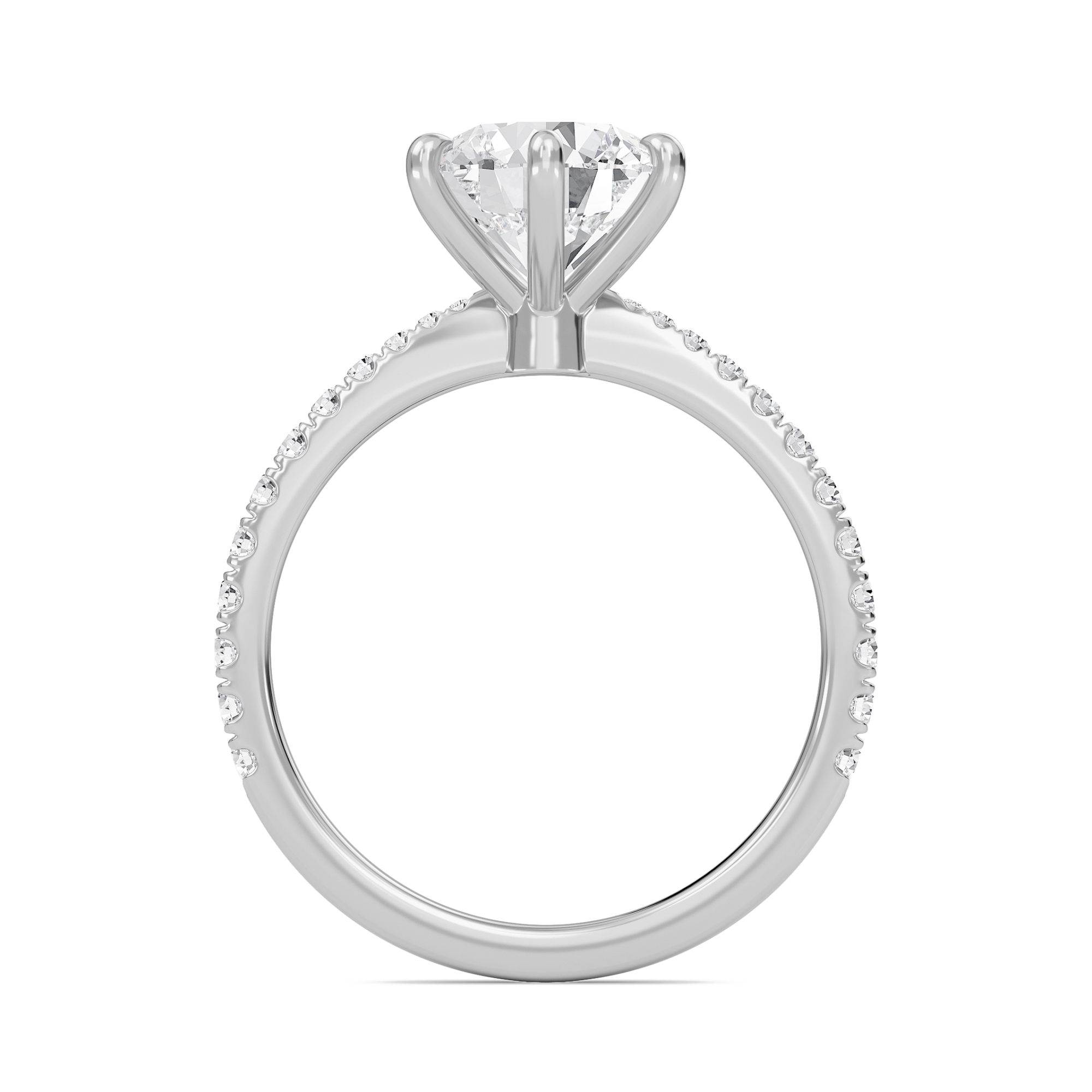Classic Pave Six Prong Engagement Ring