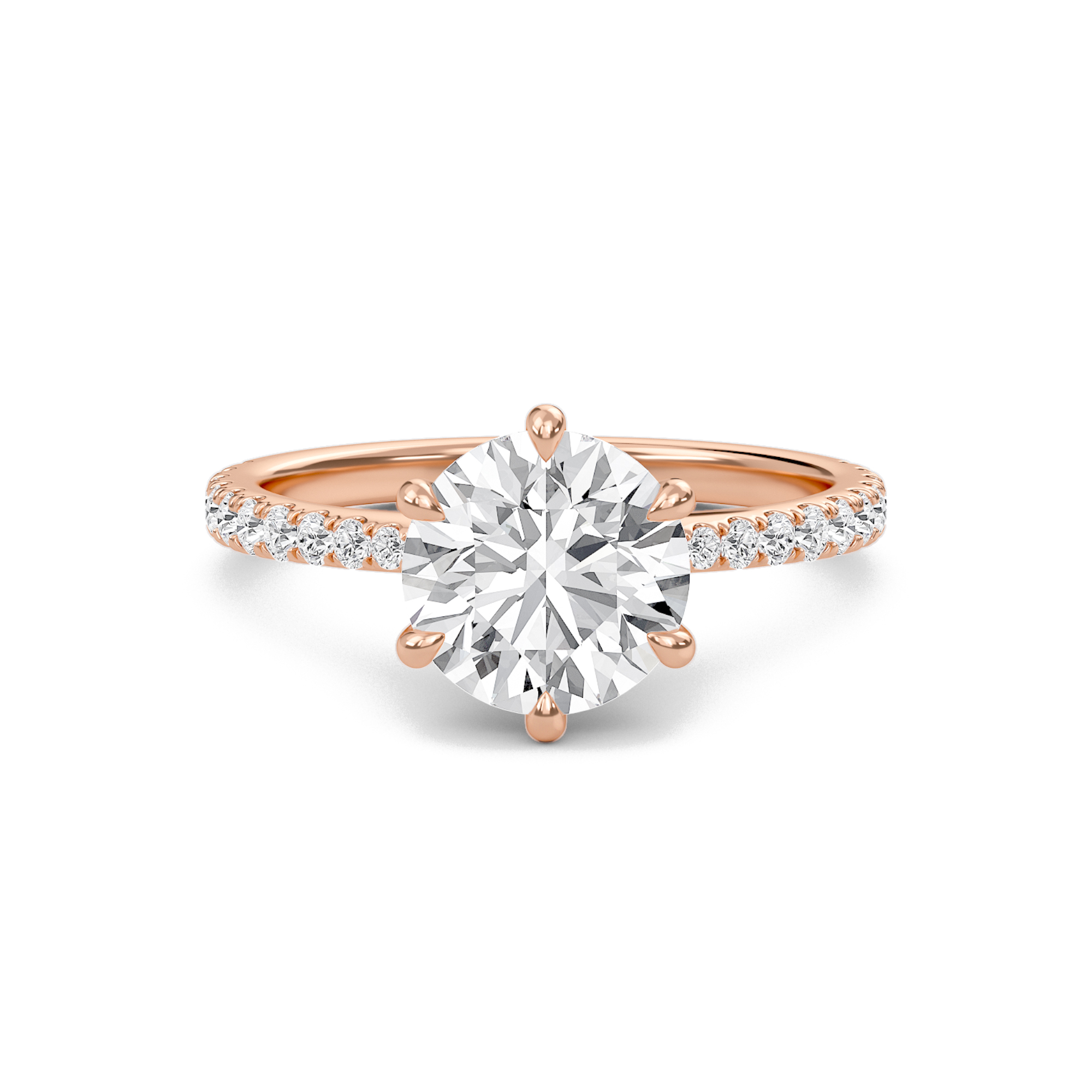 Classic Pave Six Prong Engagement Ring