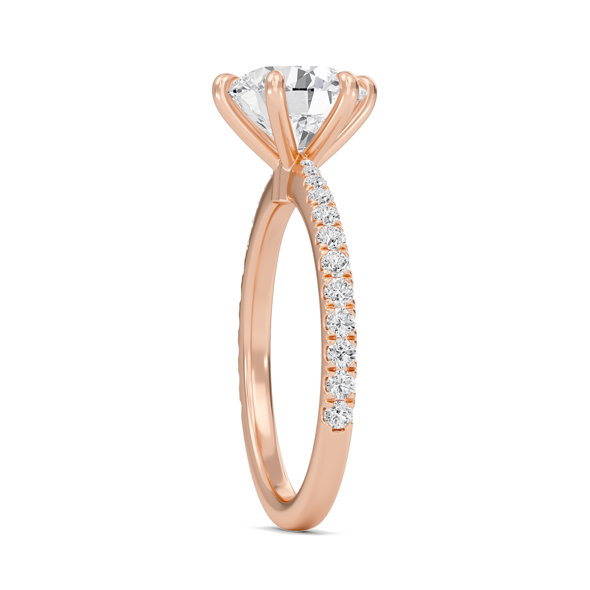 Classic Pave Six Prong Engagement Ring