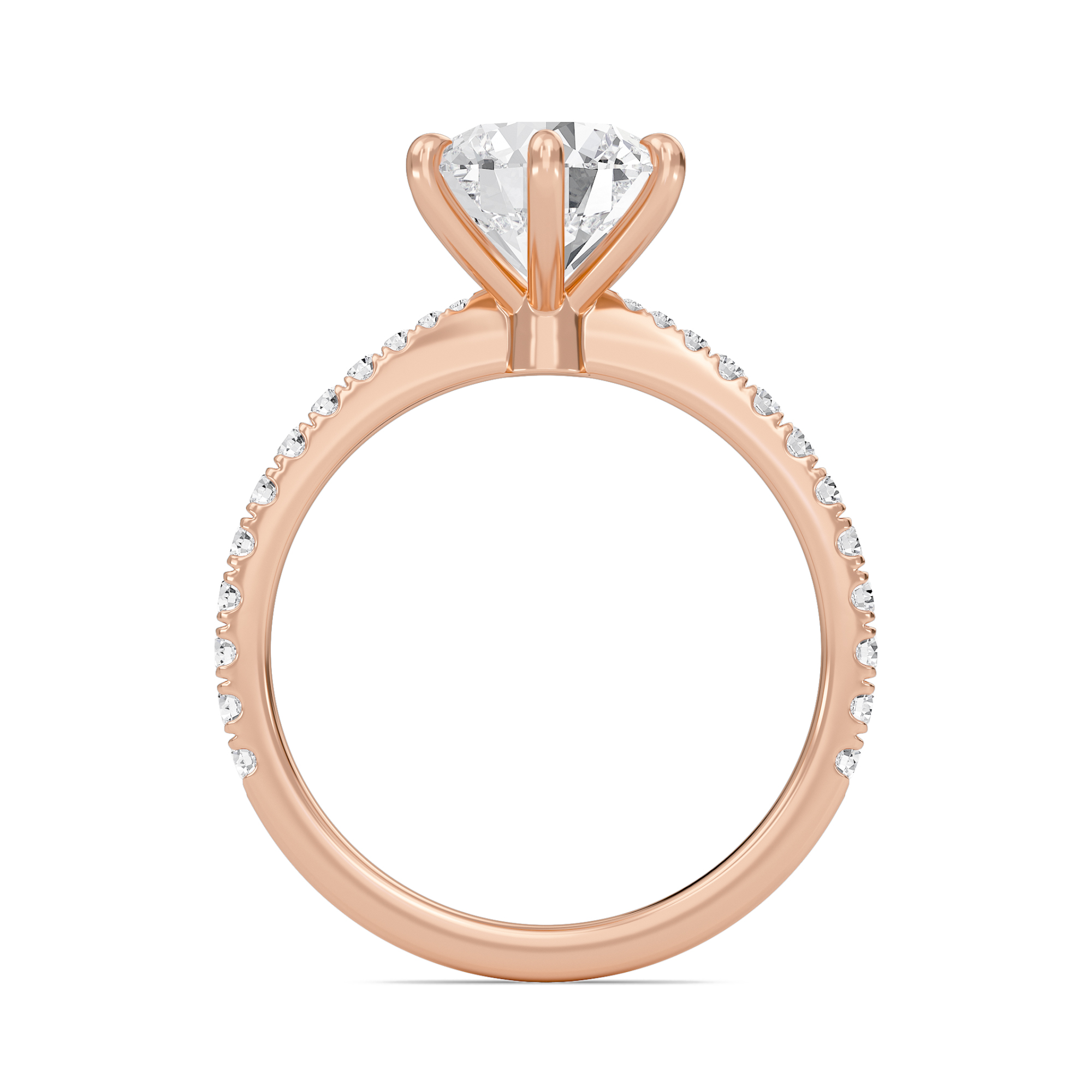 Classic Pave Six Prong Engagement Ring