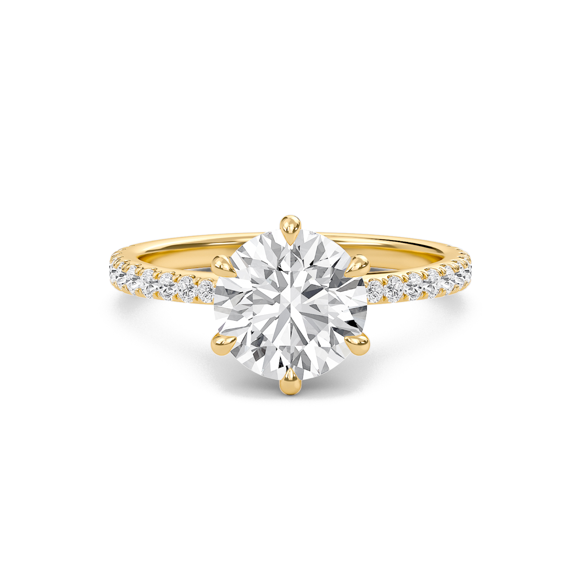 Classic Pave Six Prong Engagement Ring