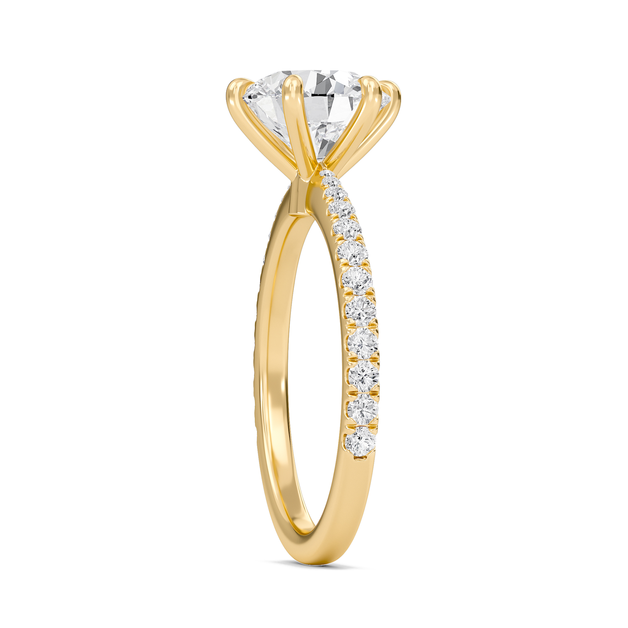 Classic Pave Six Prong Engagement Ring