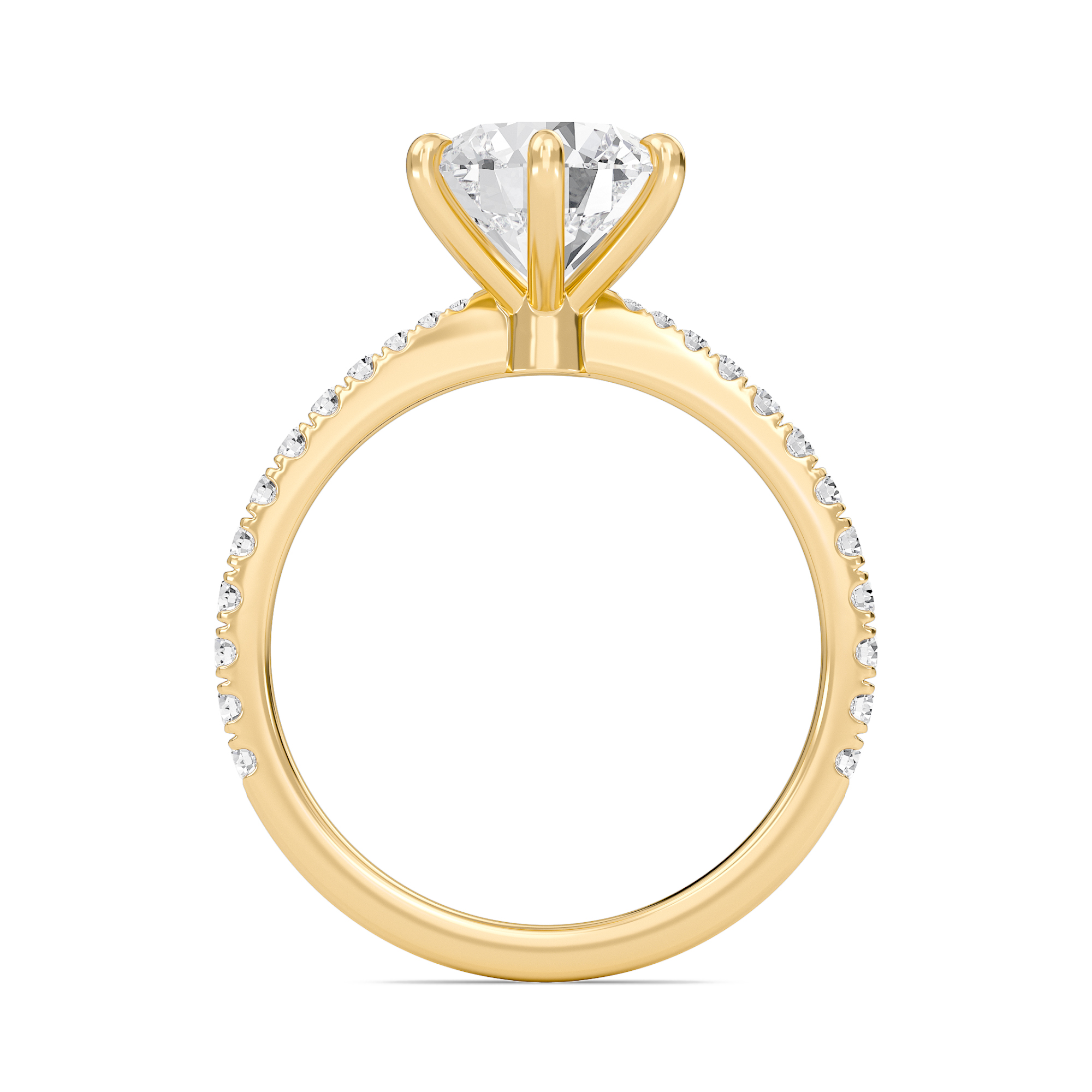 Classic Pave Six Prong Engagement Ring