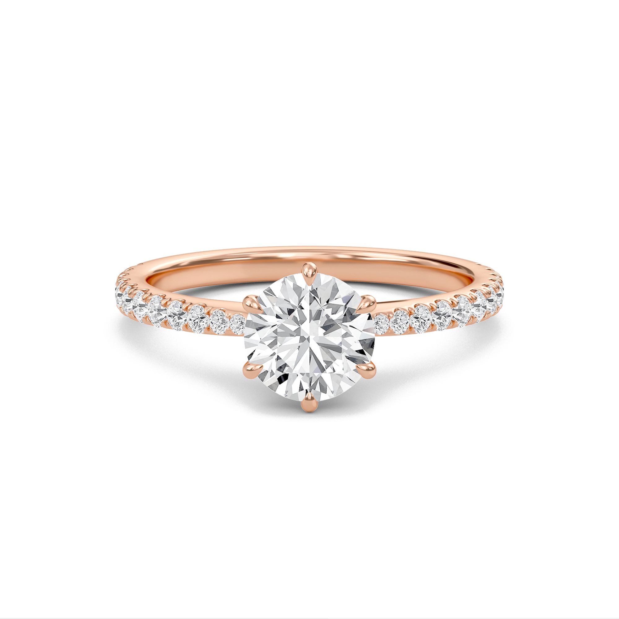 Classic Pave Six Prong Engagement Ring