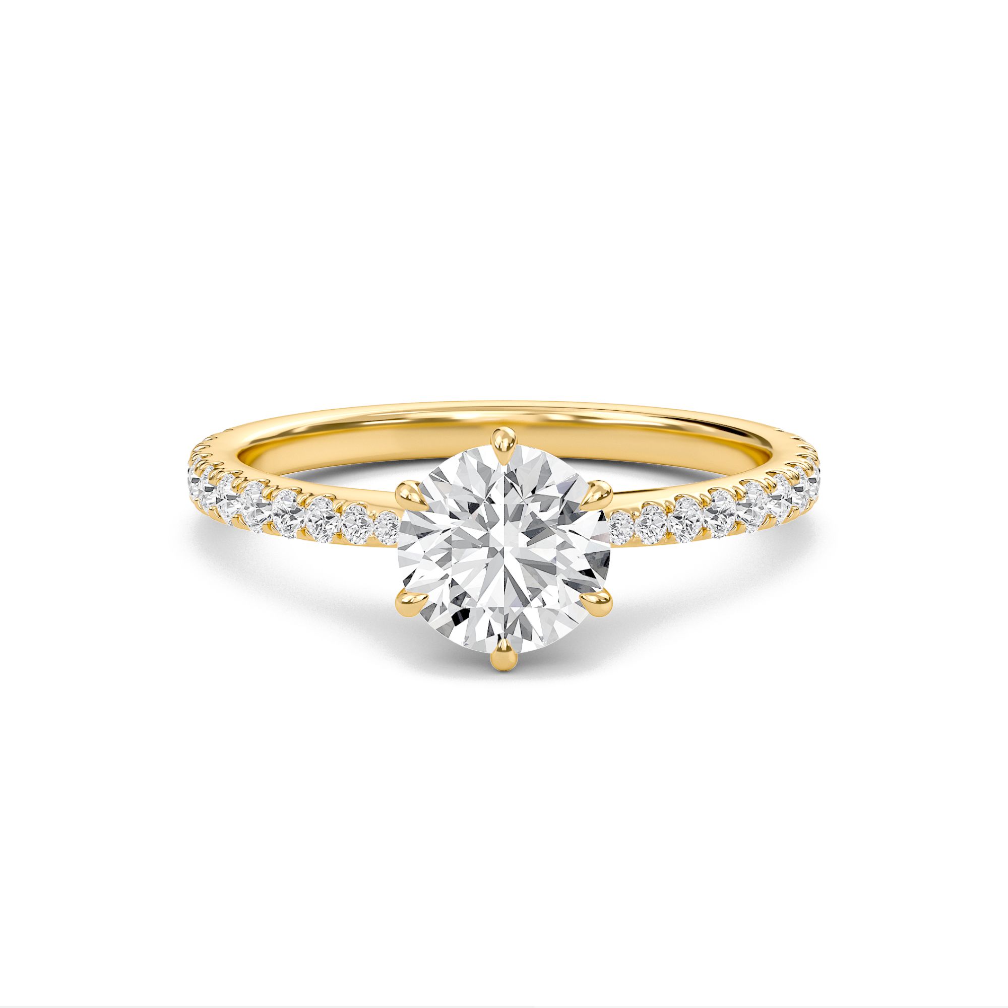 Classic Pave Six Prong Engagement Ring