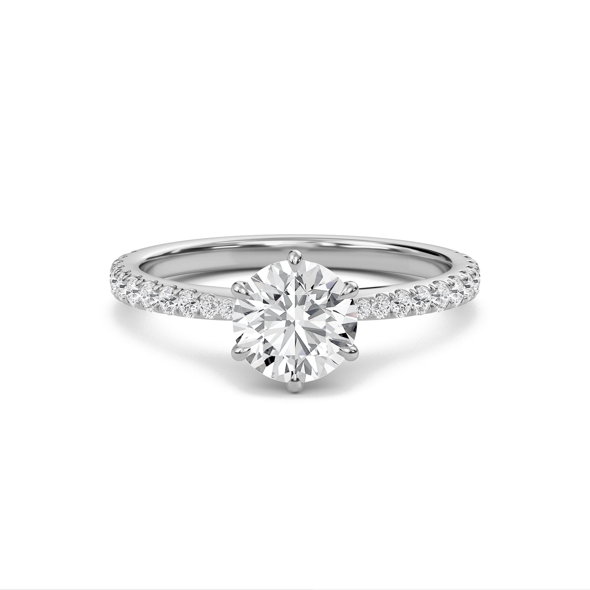 Classic Pave Six Prong Engagement Ring