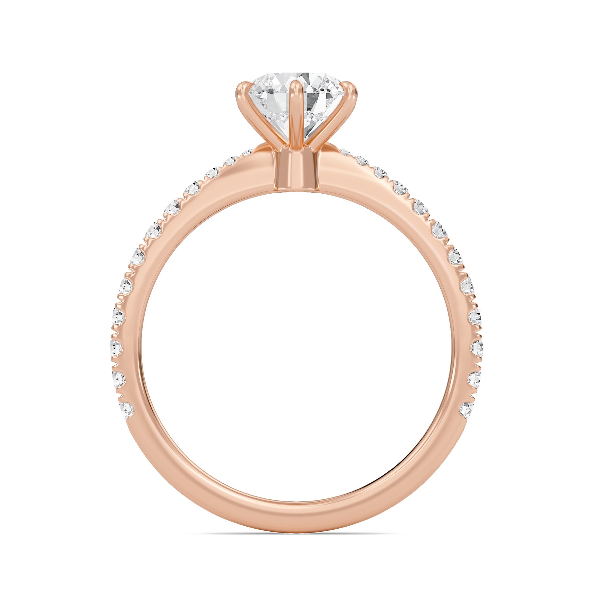 Classic Pave Six Prong Engagement Ring