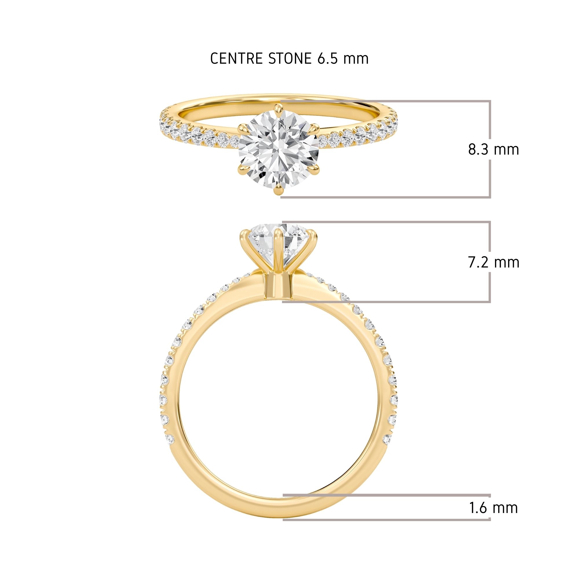 Classic Pave Six Prong Engagement Ring