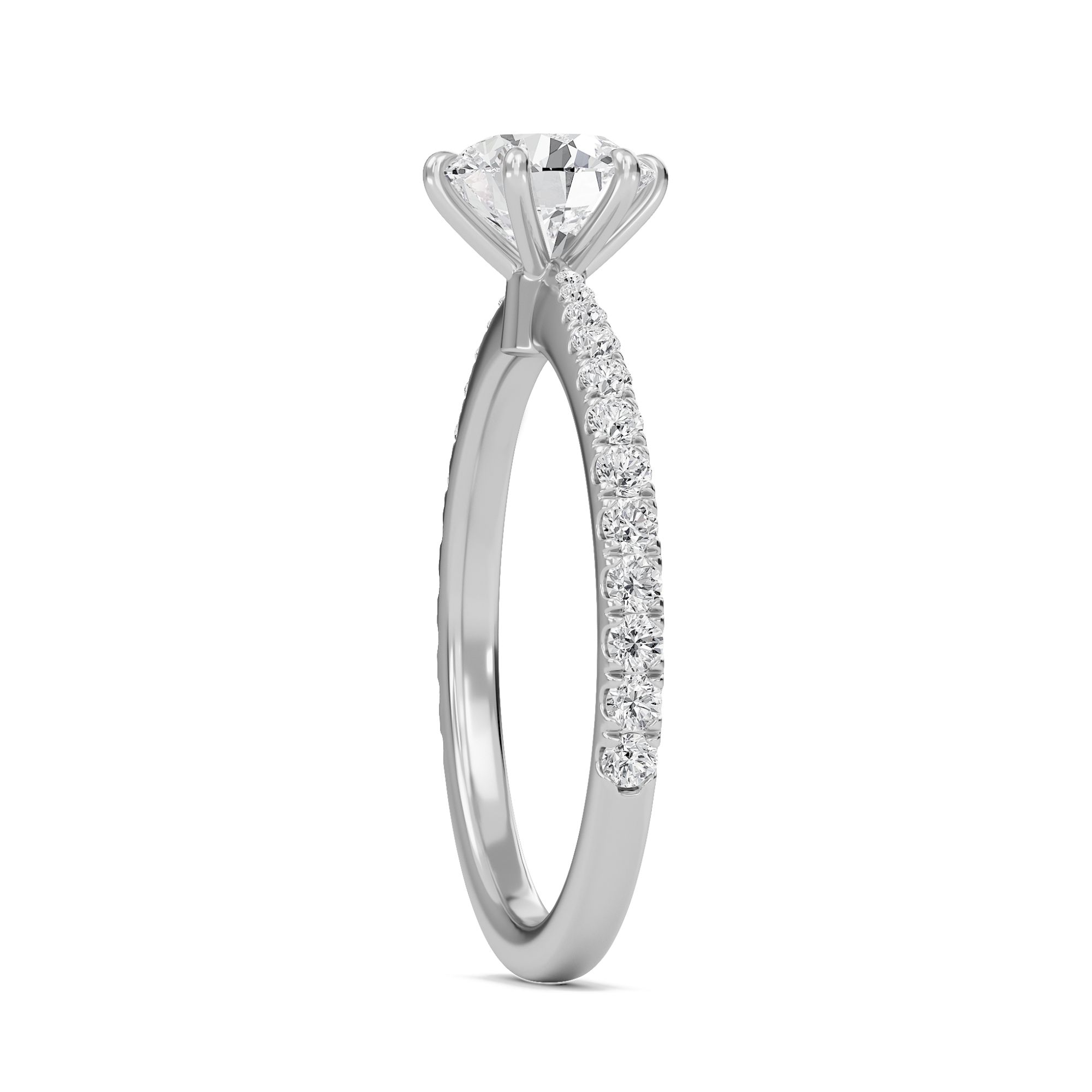 Classic Pave Six Prong Engagement Ring