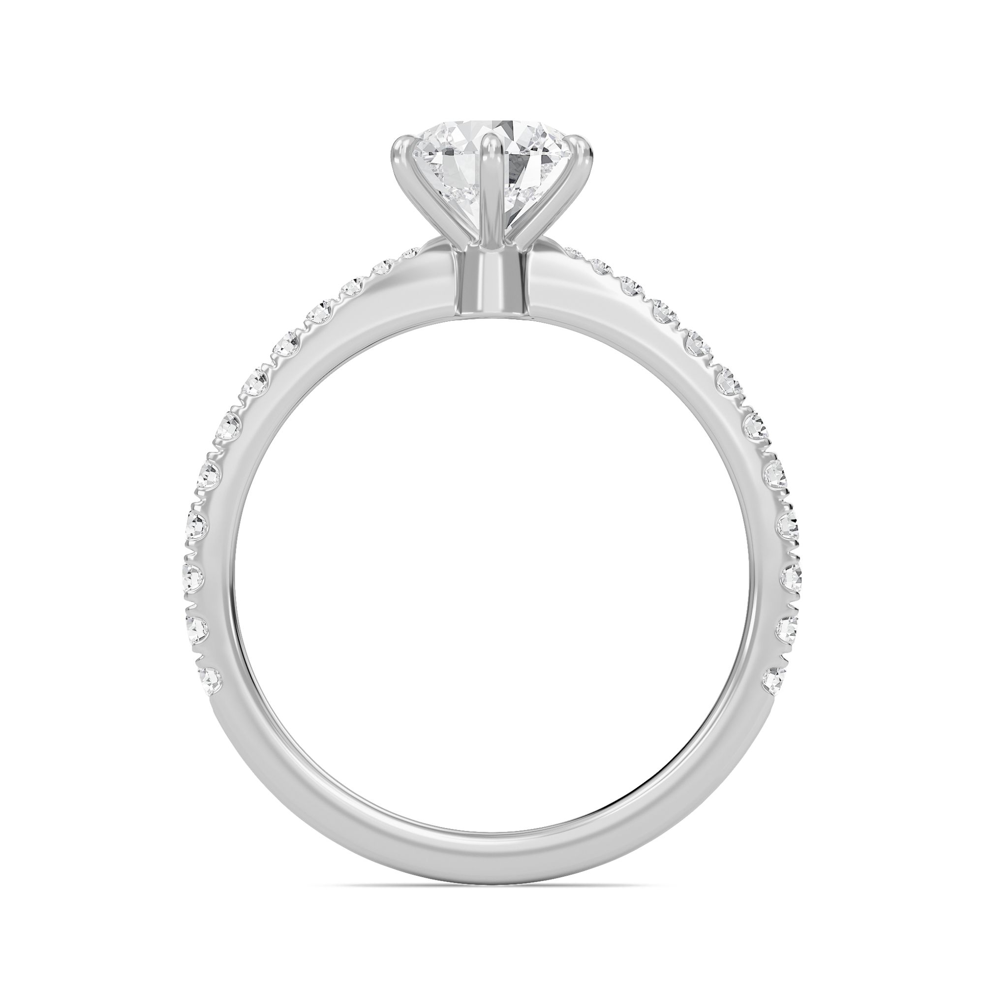 Classic Pave Six Prong Engagement Ring