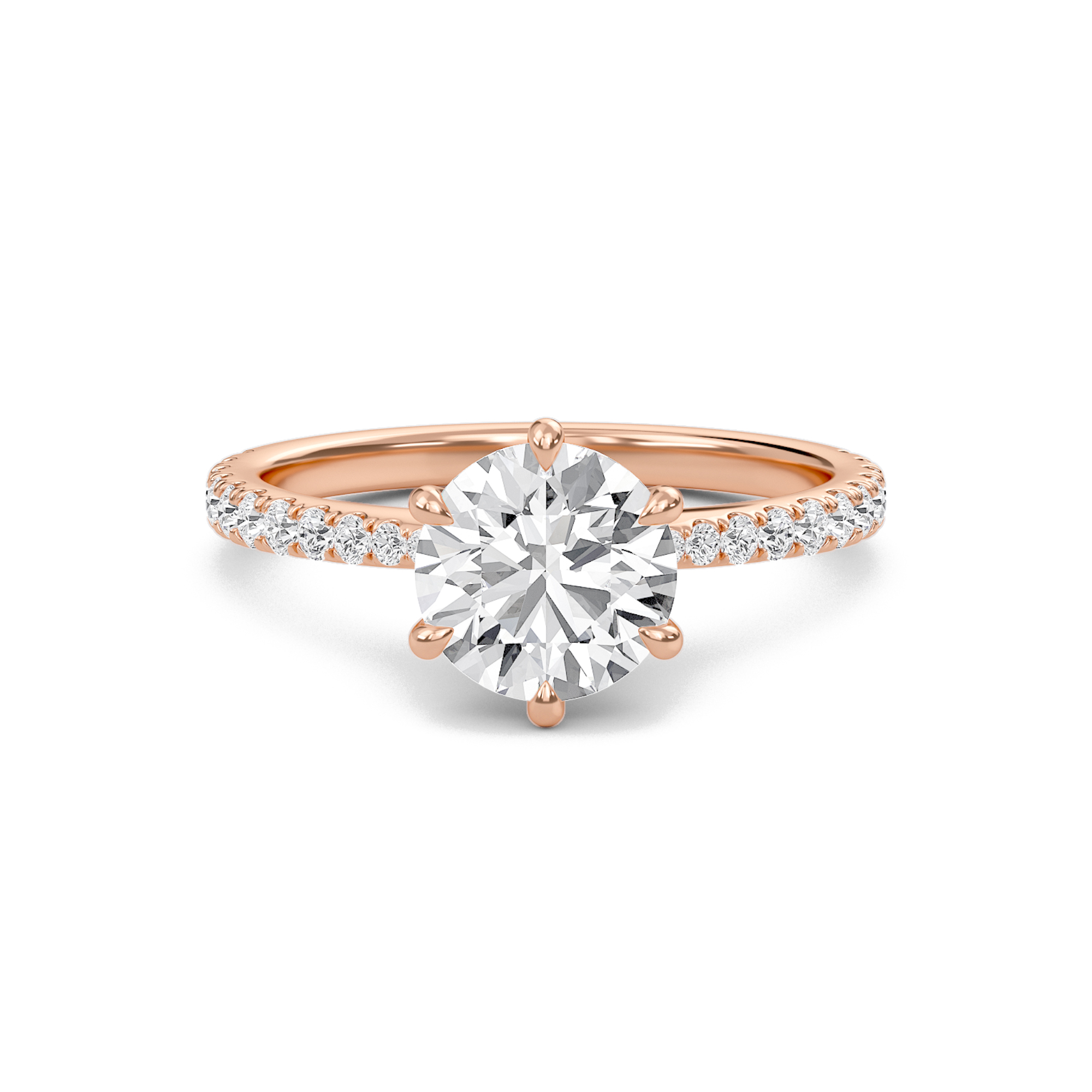 Classic Pave Six Prong Engagement Ring