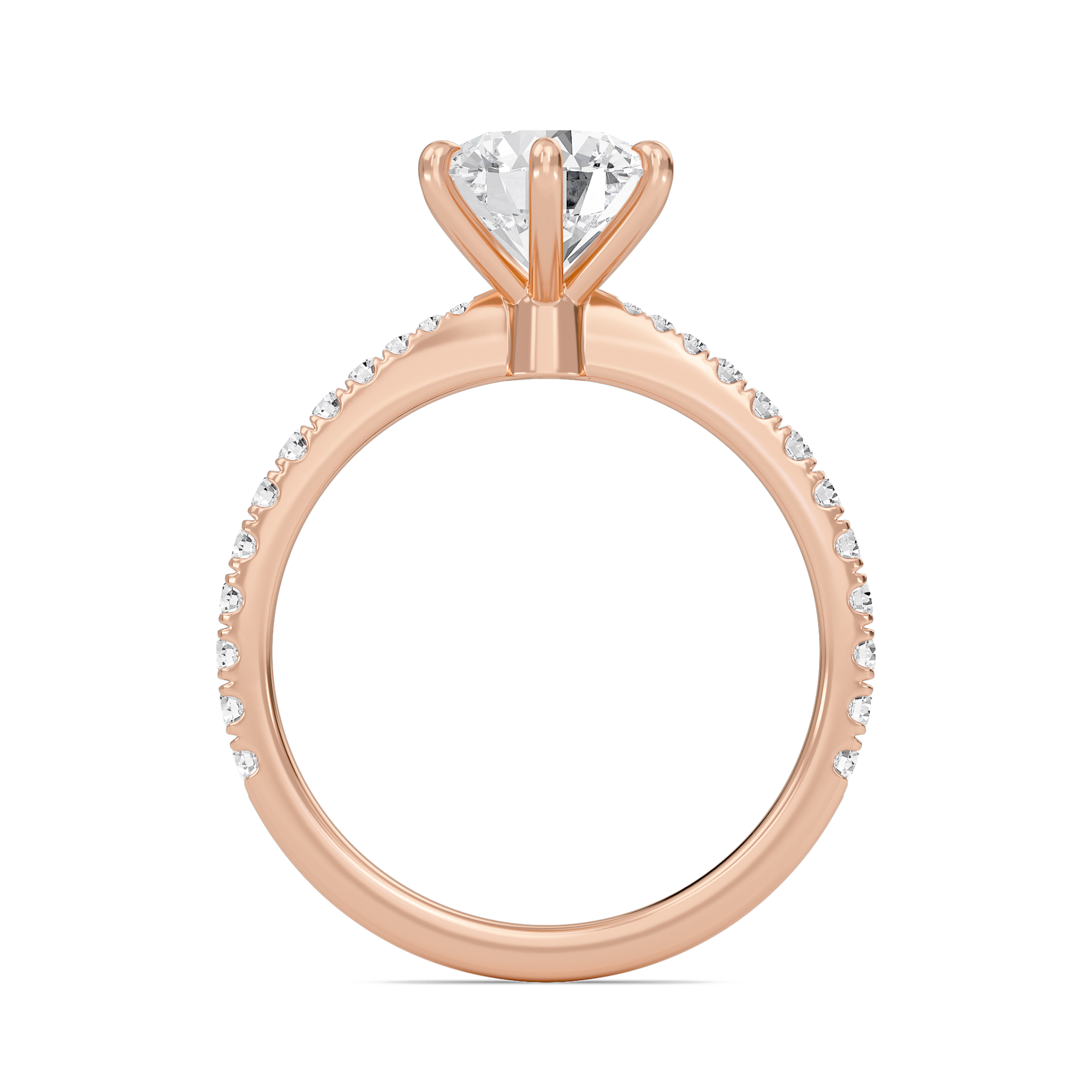 Classic Pave Six Prong Engagement Ring