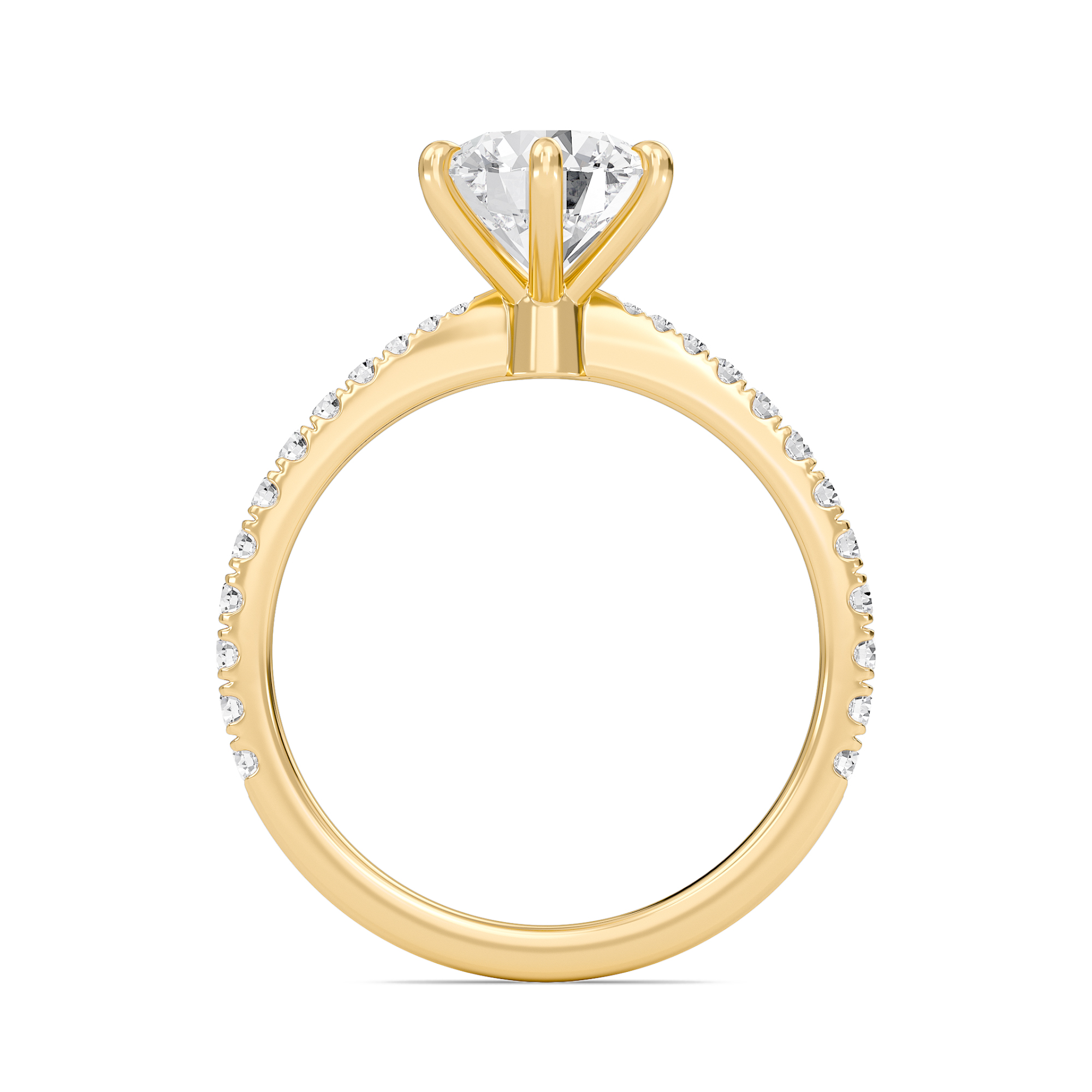 Classic Pave Six Prong Engagement Ring