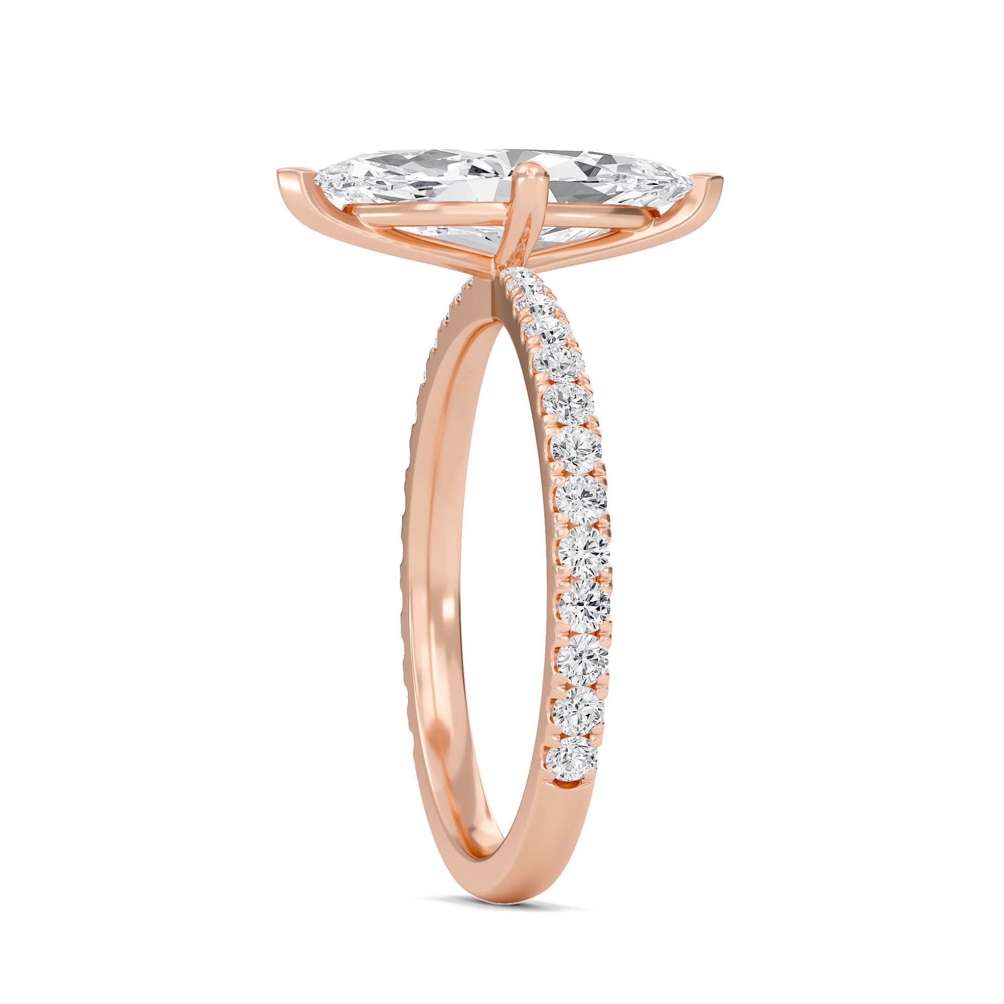 Marquise Elegant Pave Engagement Ring
