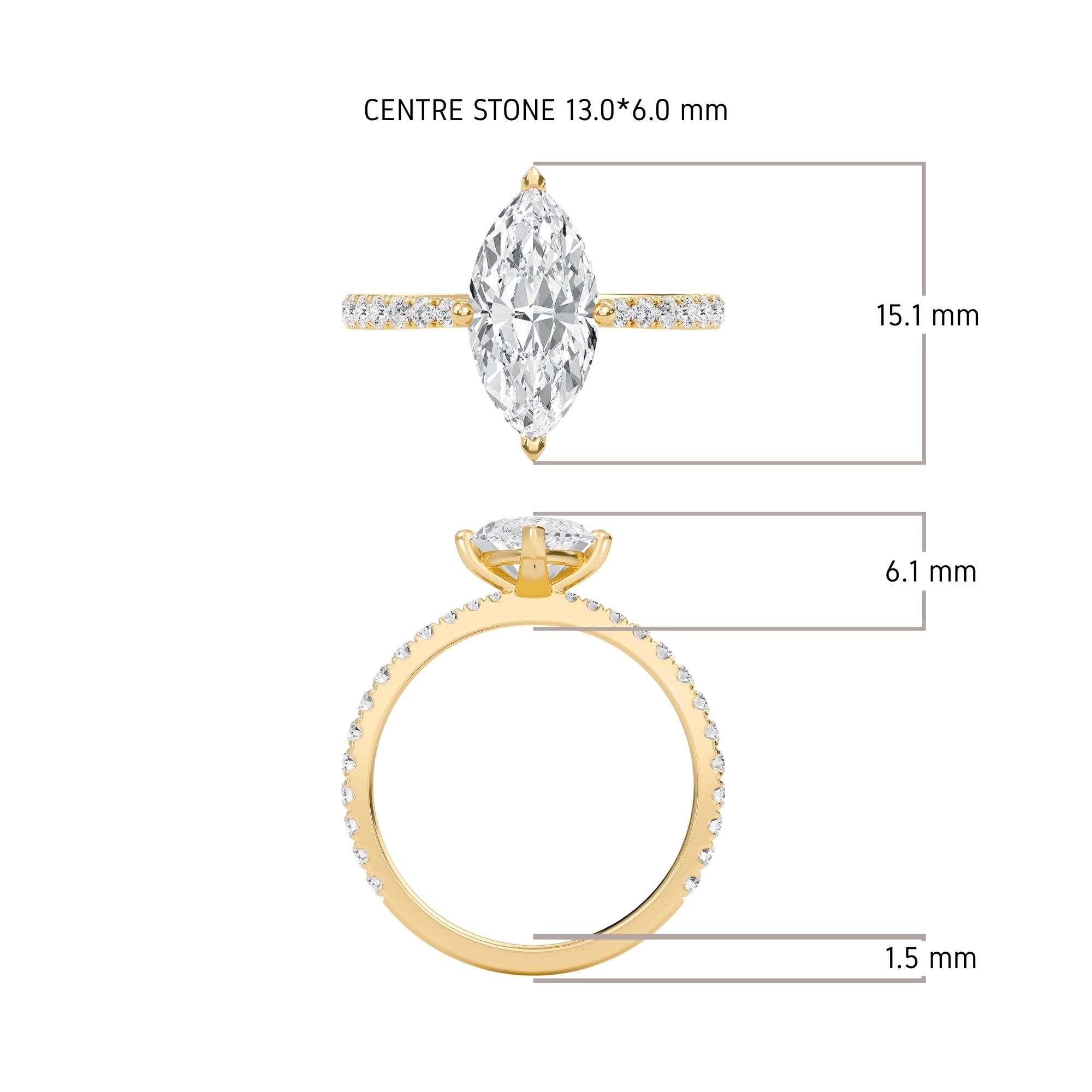 Marquise Elegant Pave Engagement Ring