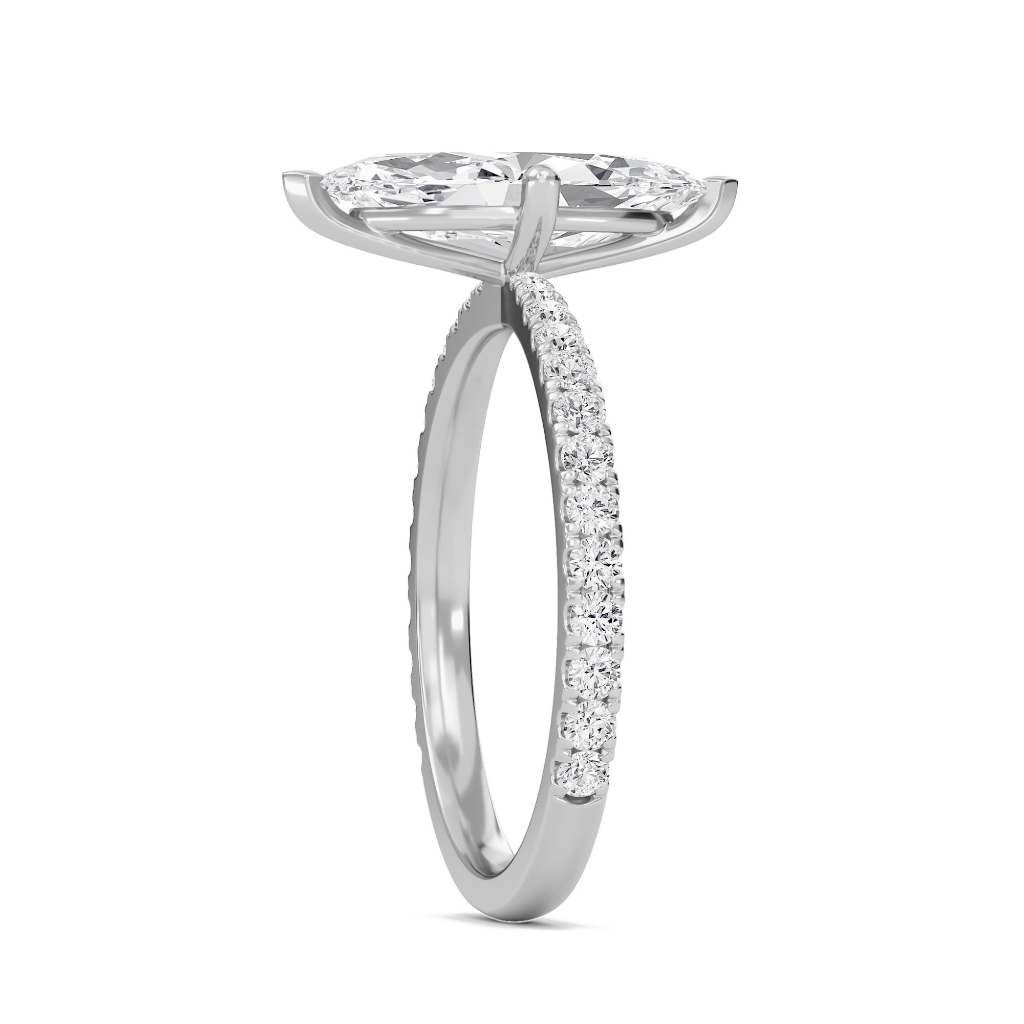 Marquise Elegant Pave Engagement Ring