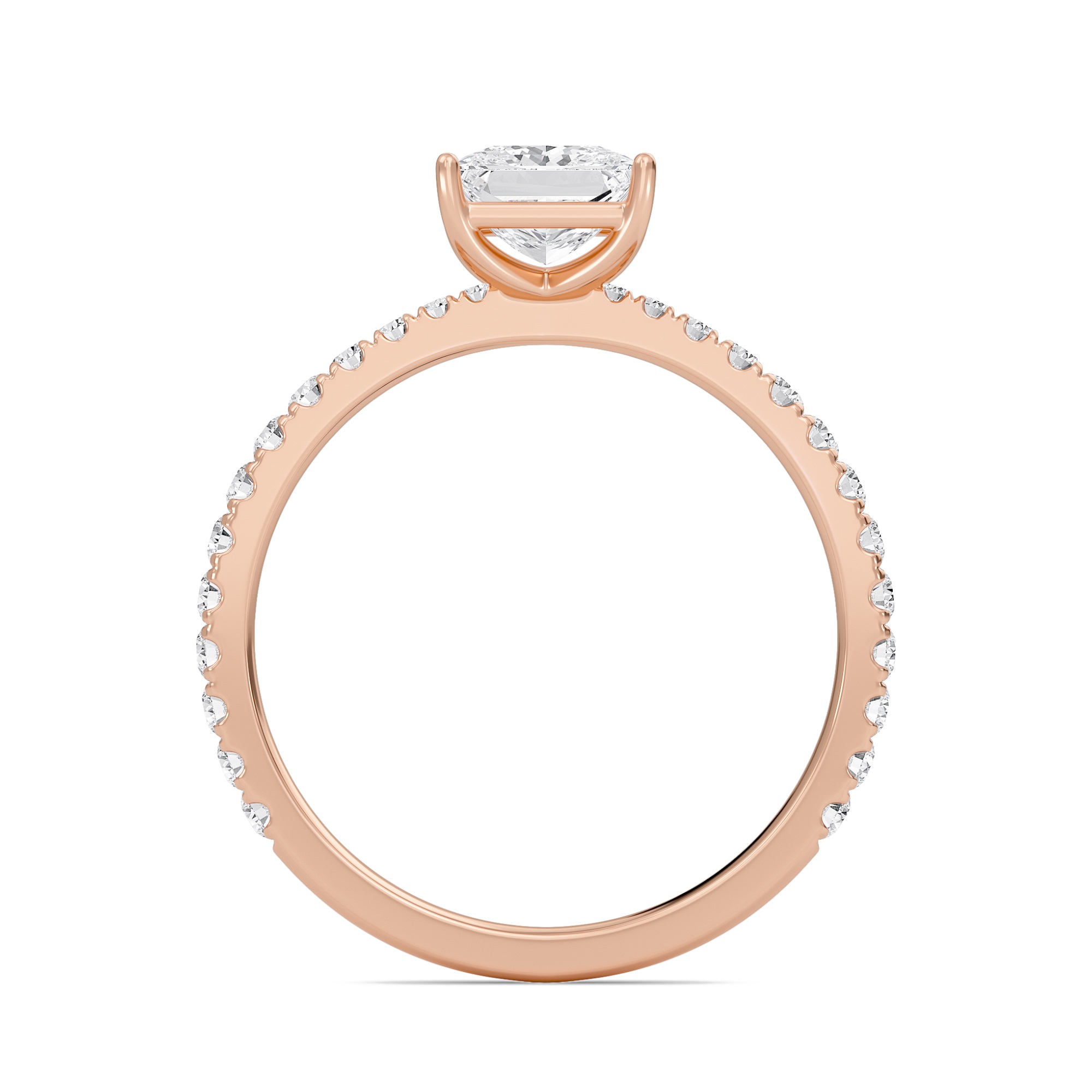 Princess Elegant Pave Engagement Ring