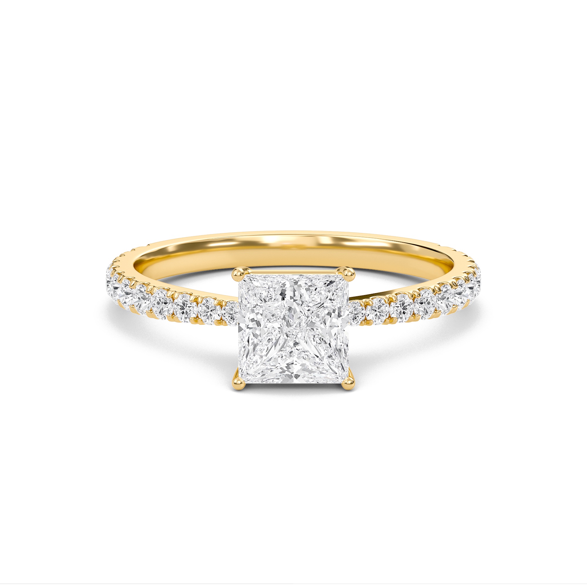 Princess Elegant Pave Engagement Ring