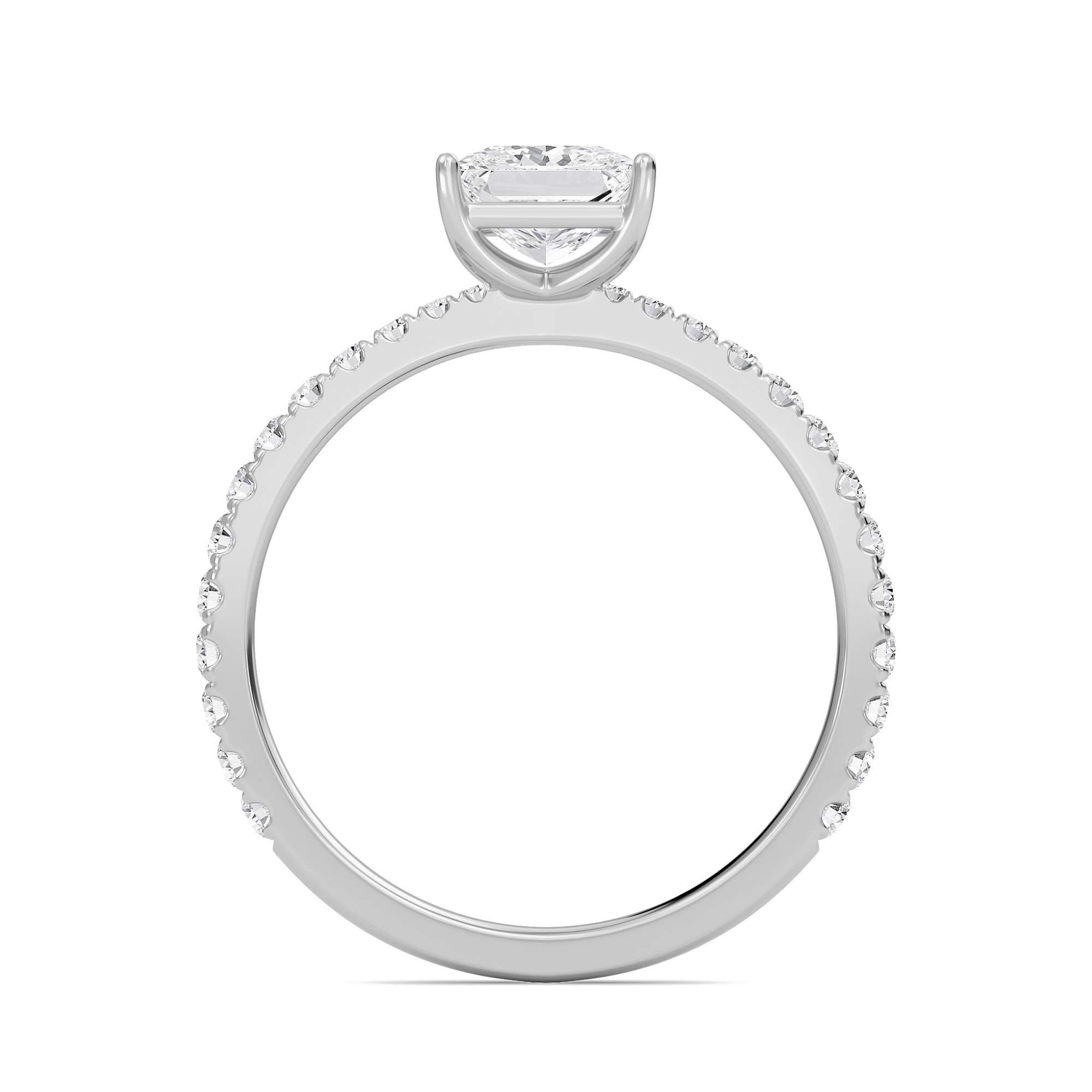 Princess Elegant Pave Engagement Ring