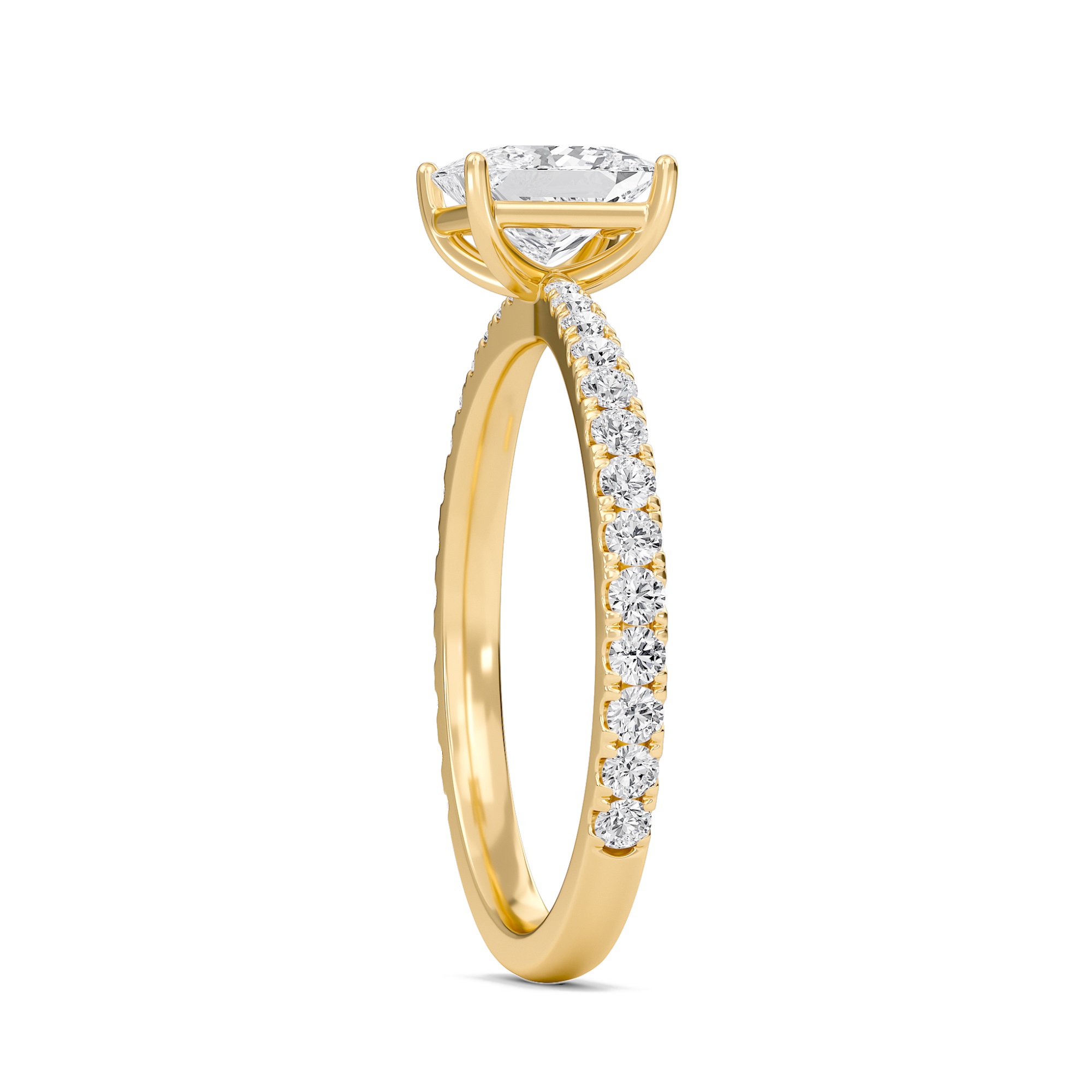 Princess Elegant Pave Engagement Ring